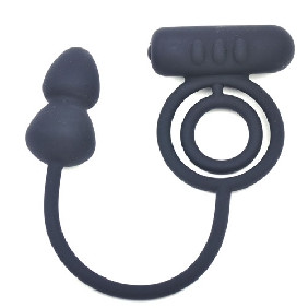 VIBRATING ANAL PLUG W/VIBRATING COCKRING