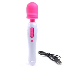 LILO 10 SPEED RECHARGEABLE DUAL VIBRATING MAGIC WAND MASSAGER