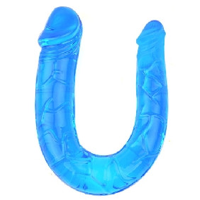 BLUE DOUBLE ENDED REALISTIC DILDO