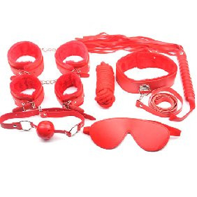 7 PIECE RED BONDAGE KIT