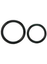 2 Pack BLACK Male Enhancement Silicone Penis Cock Ring Erection Enhancing C-Rings Set -