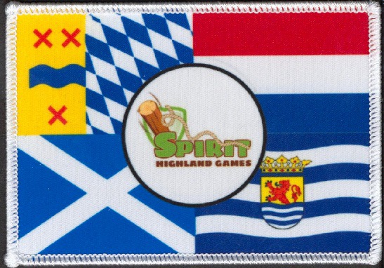 Logo met vlaggen 10x7 cm