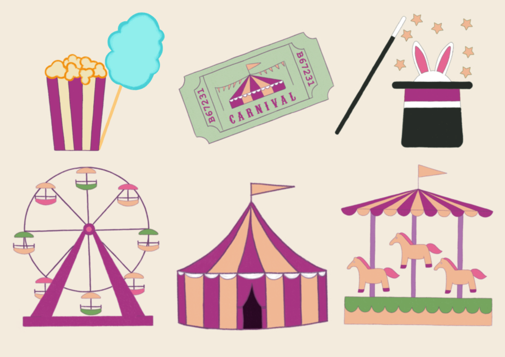 Circus Collection Magnetic Bookmark