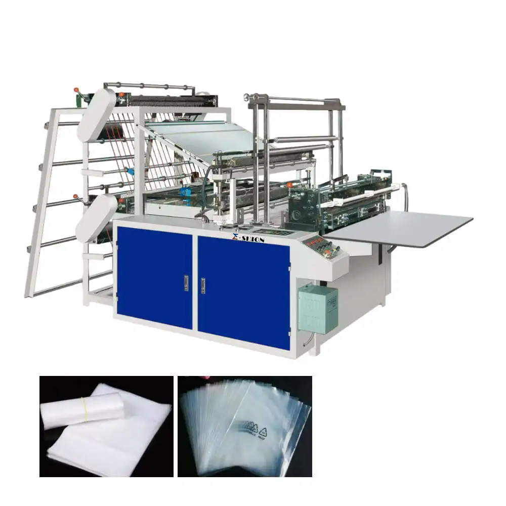 Heat sealing and cold cutting bag making machine