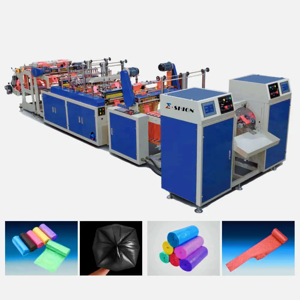 Fully Automatic Double-lines Rolling Star  Sealing T-shirt Bag Making Machine