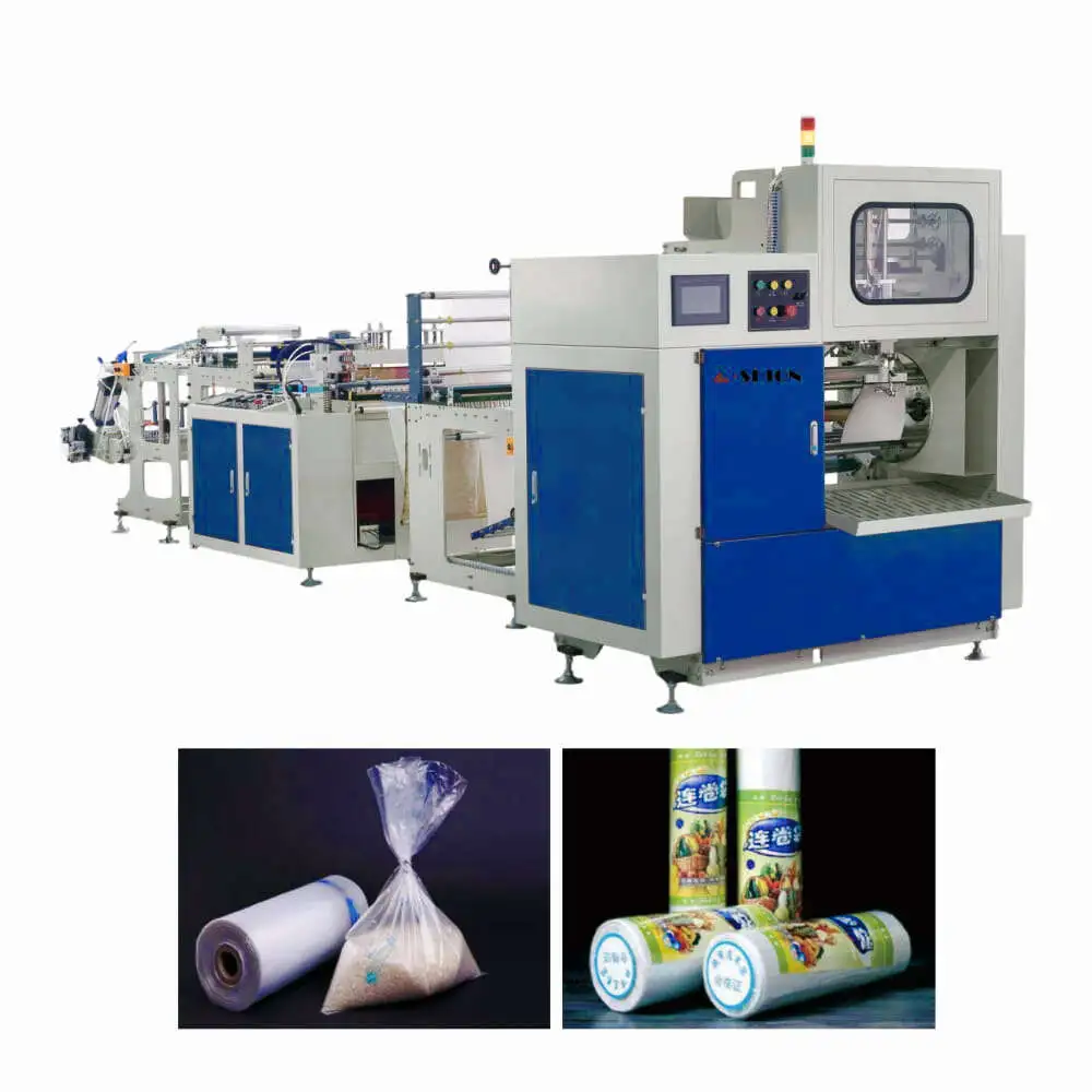 Automatic Rolling Drawing Bag With Paper Core  Making Machine