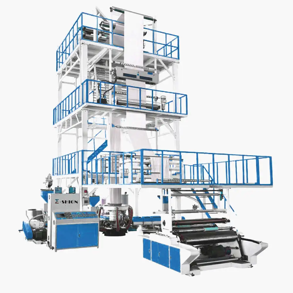 Three-layer co-extrusion on rotary IBC film blowing Machine