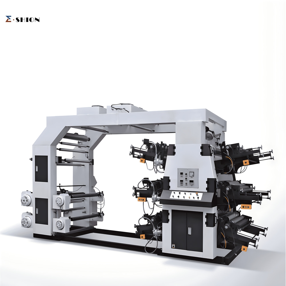 6 Colours Medium Speed Stack Type Flexo Printing Machine