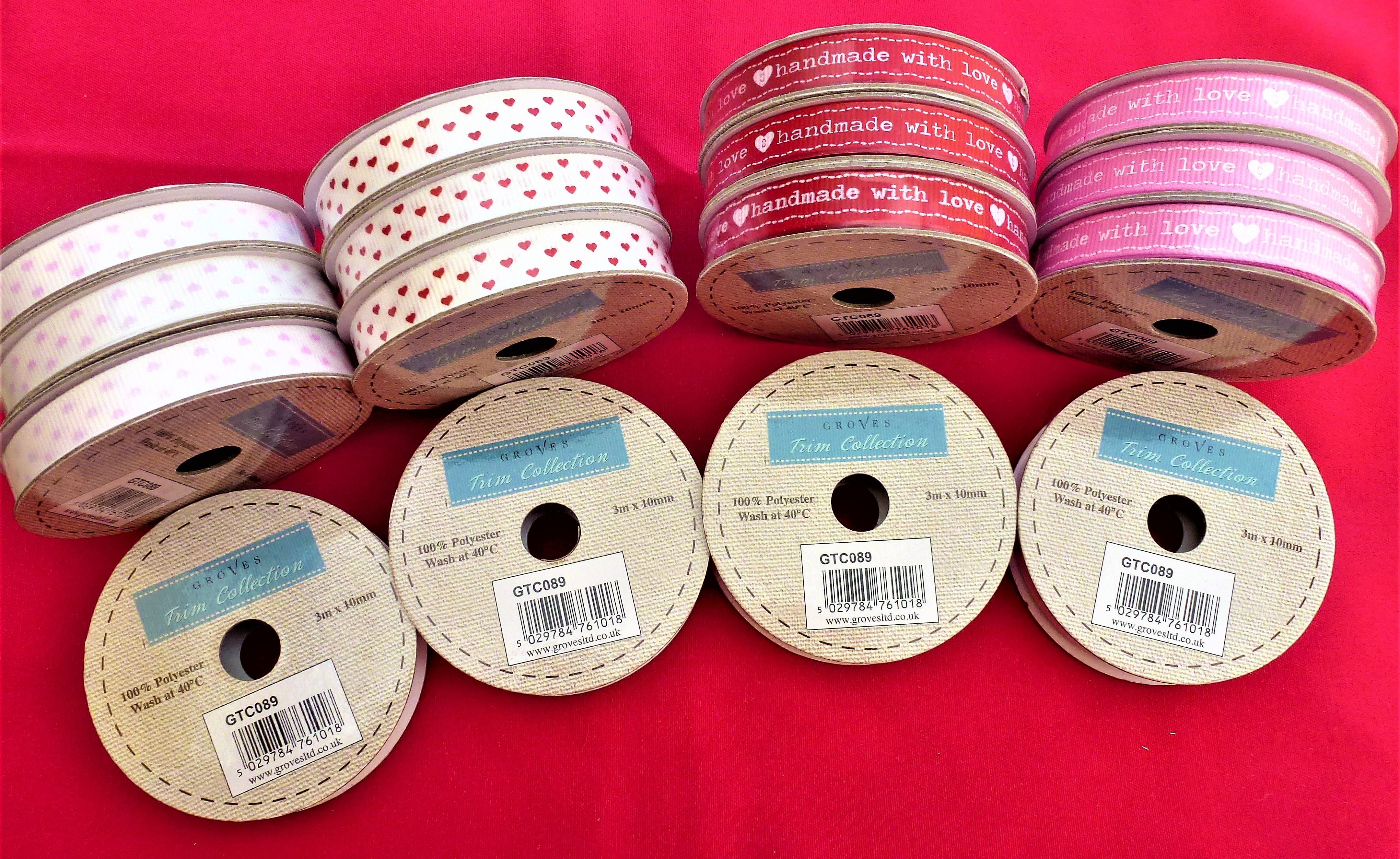 RIBBONS - Handmade With Love & Hearts Ribbons