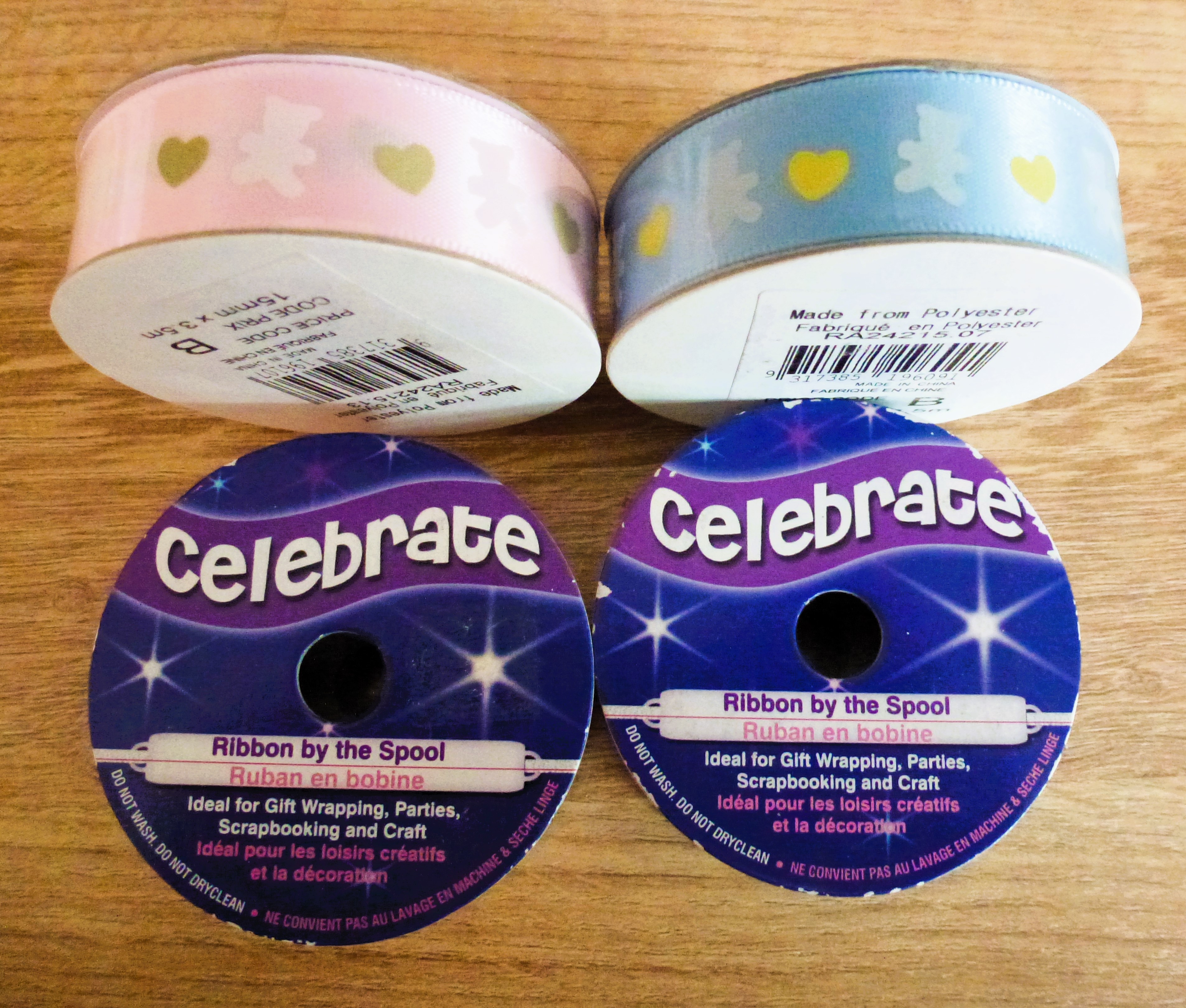 RIBBONS - Teddy / Hearts Ribbons