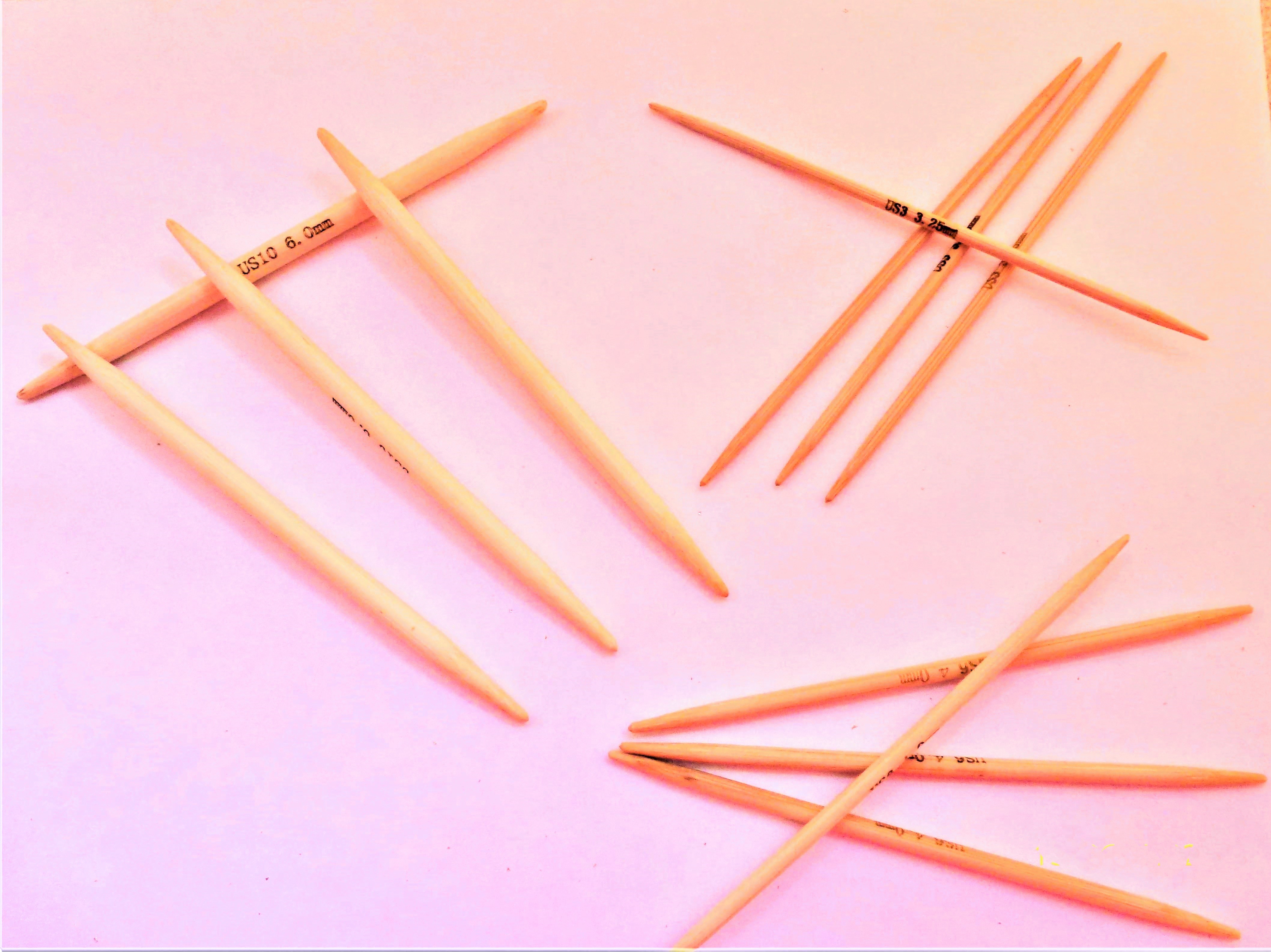 SETS OF DOUBLE PINS/Sets of 4 Needles - Bamboo