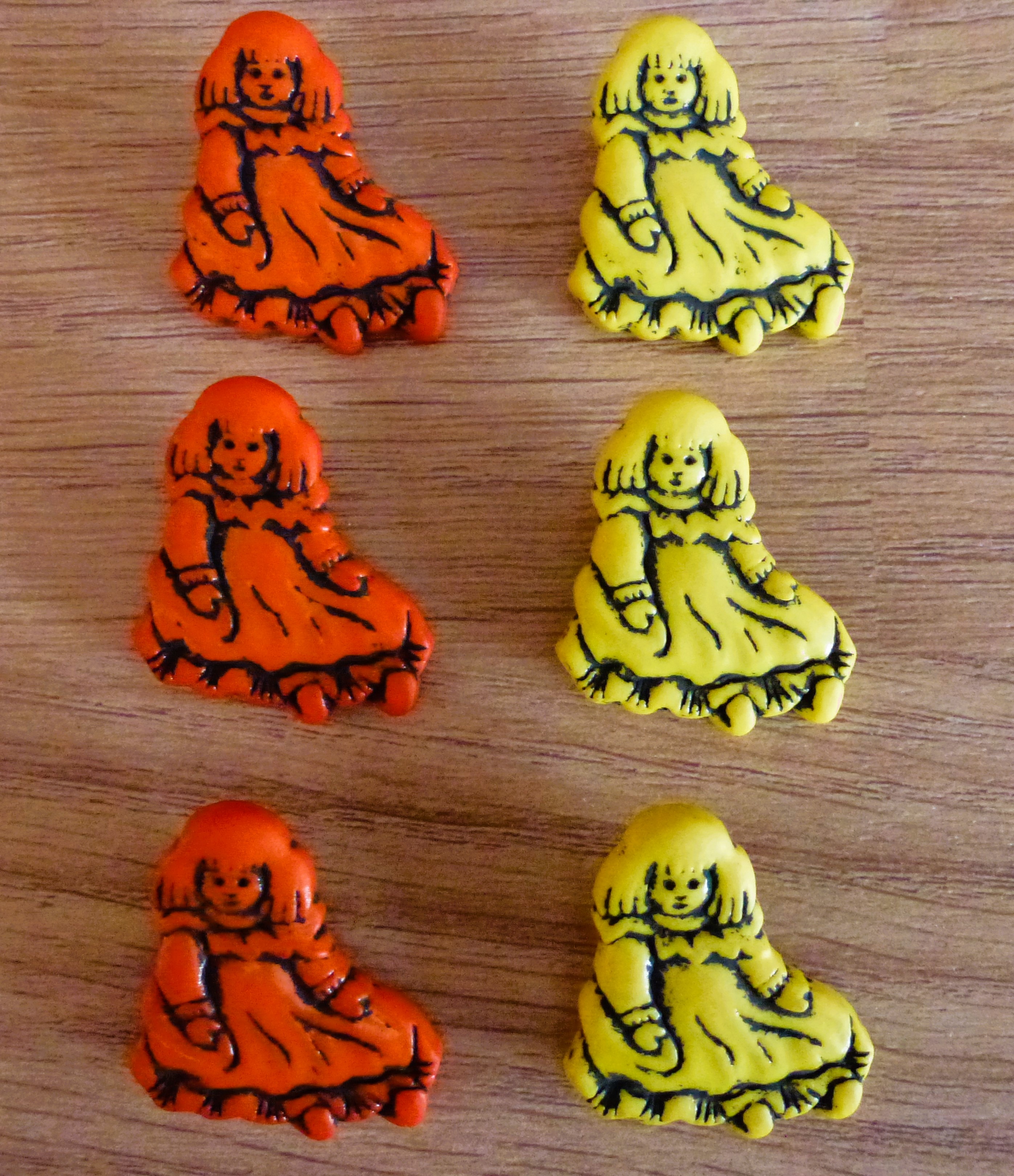 GIRL in Dress Buttons 23mm x 25mm