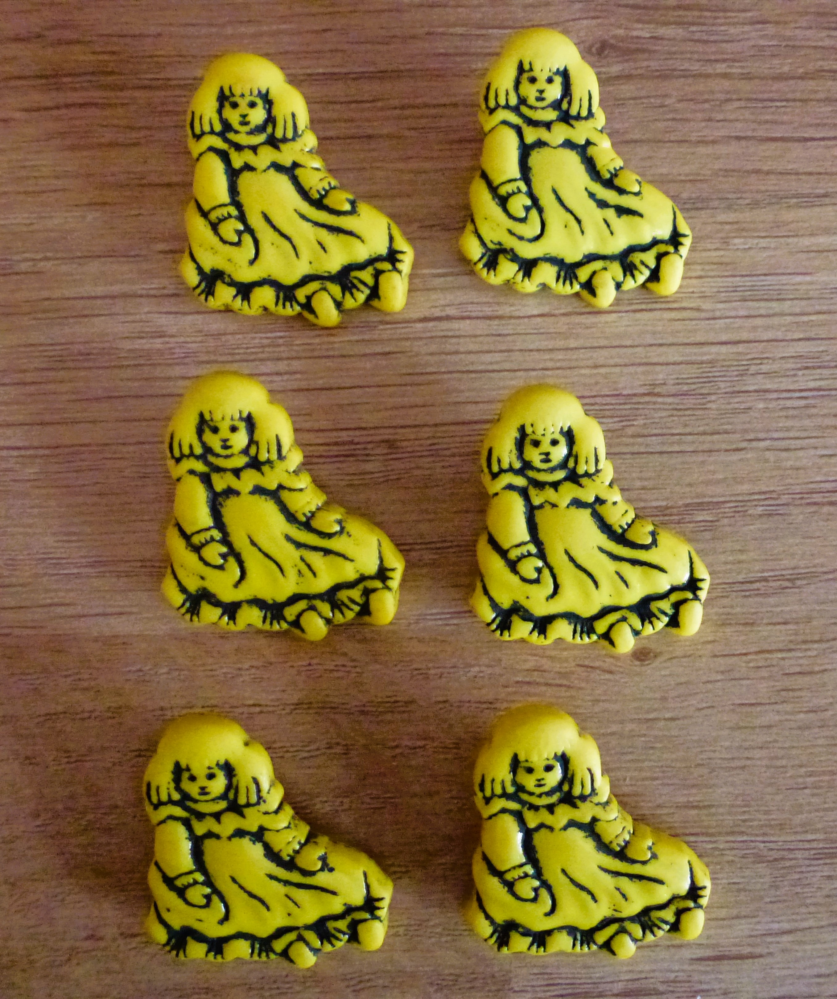 GIRL in Dress Buttons 23mm x 25mm