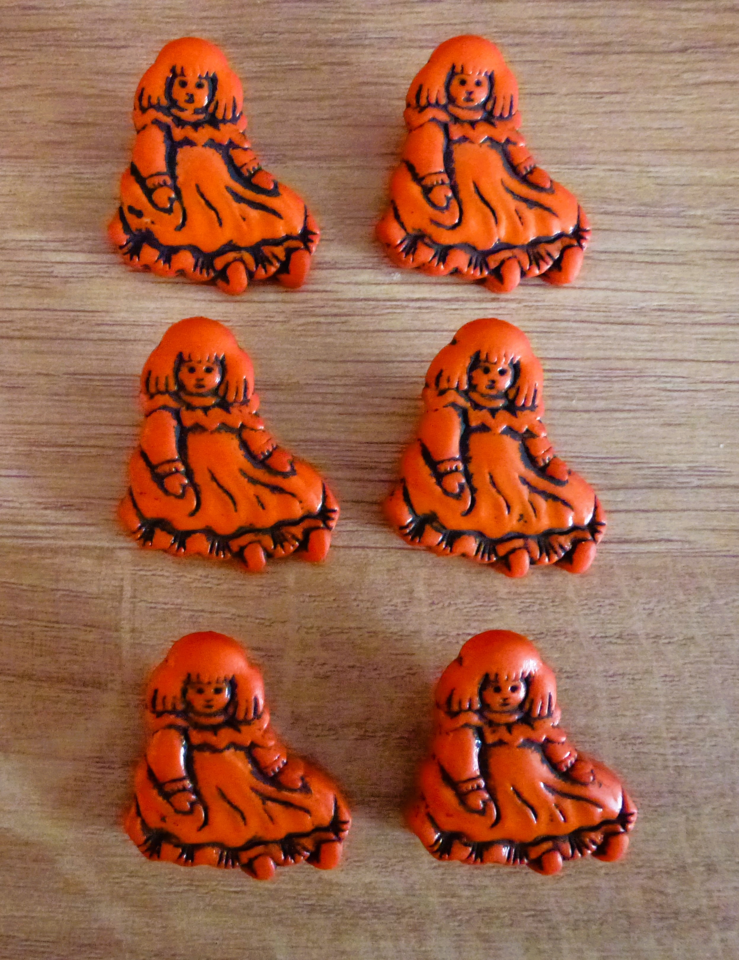 GIRL in Dress Buttons 23mm x 25mm