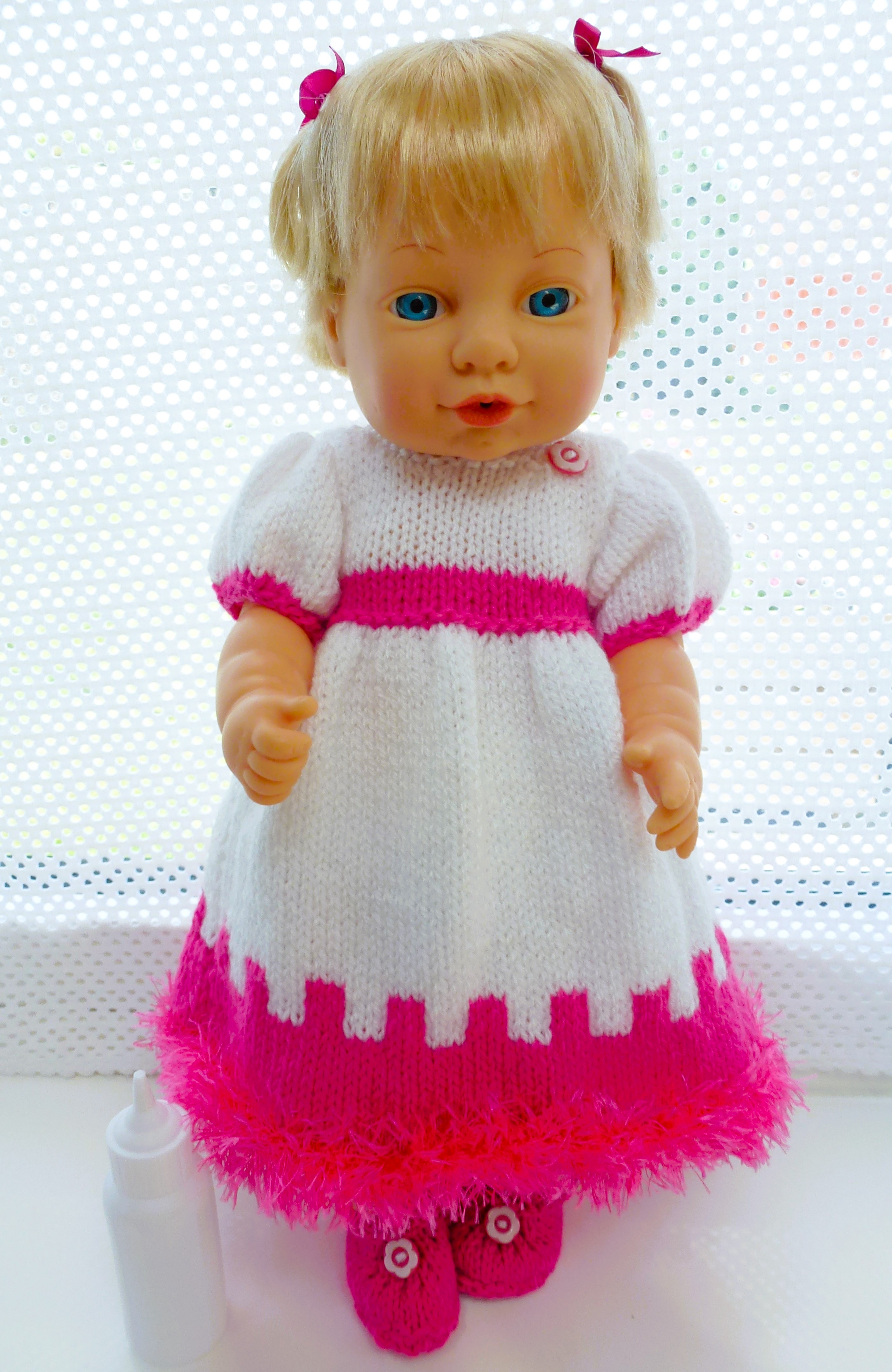 DRESSED 16" DOLLS With Outfits - Hand Knitted