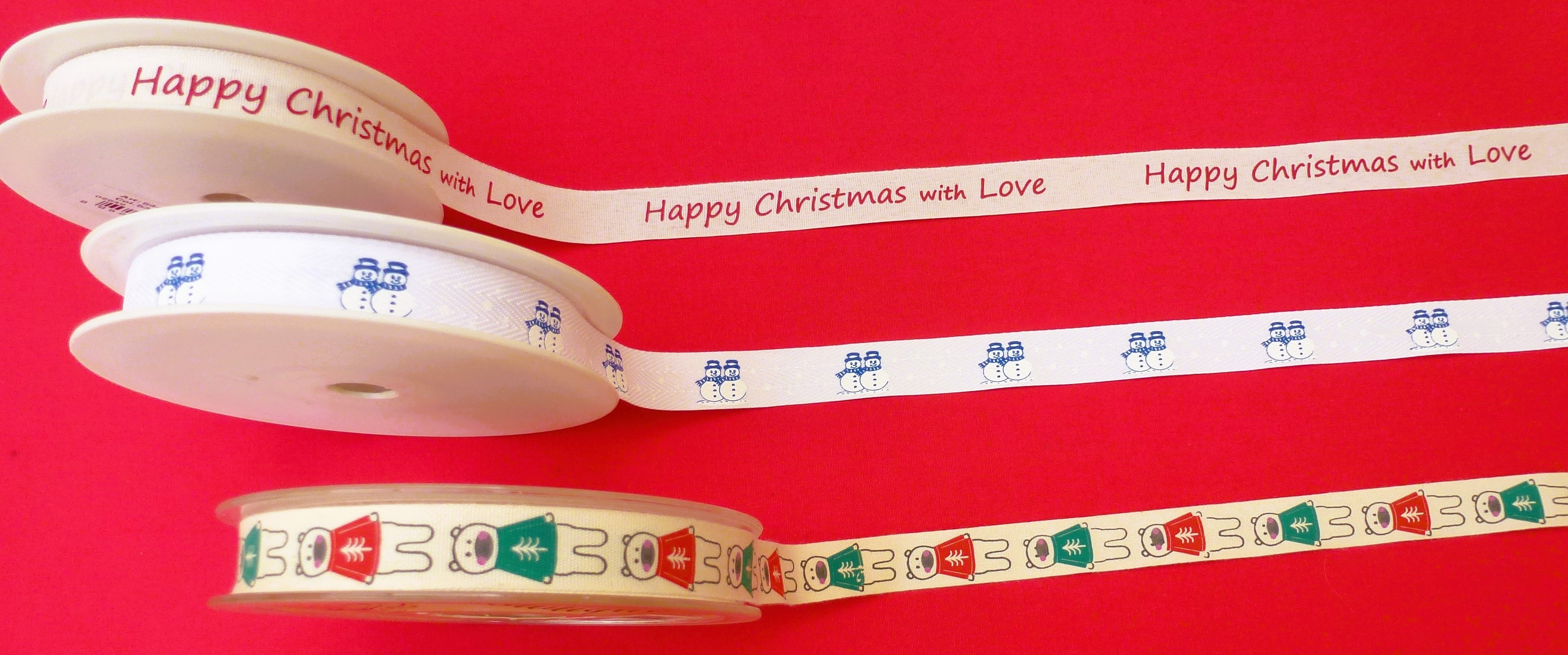 CHRISTMAS Ribbons - 15mm Various Designs