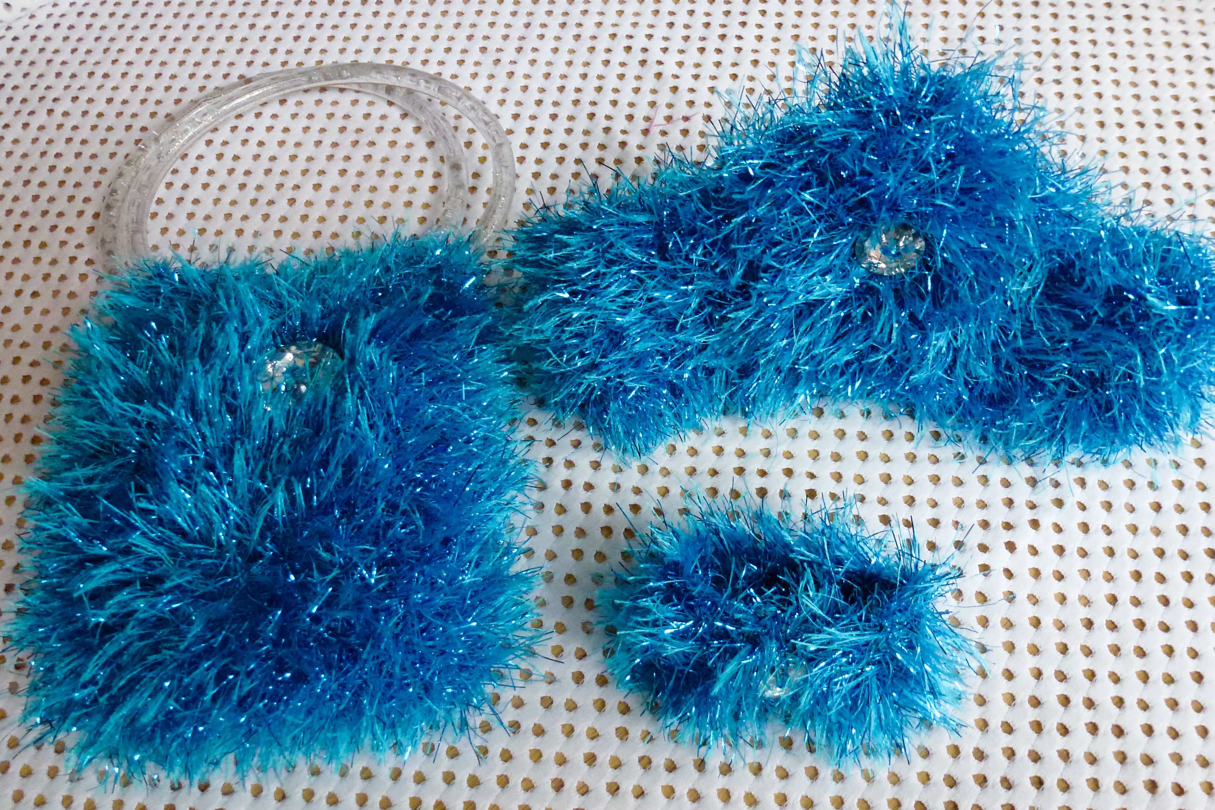 PRINCESS SPARKLY DRESS UP Sets - Bag, Tiara & Bracelet - Hand Knitted