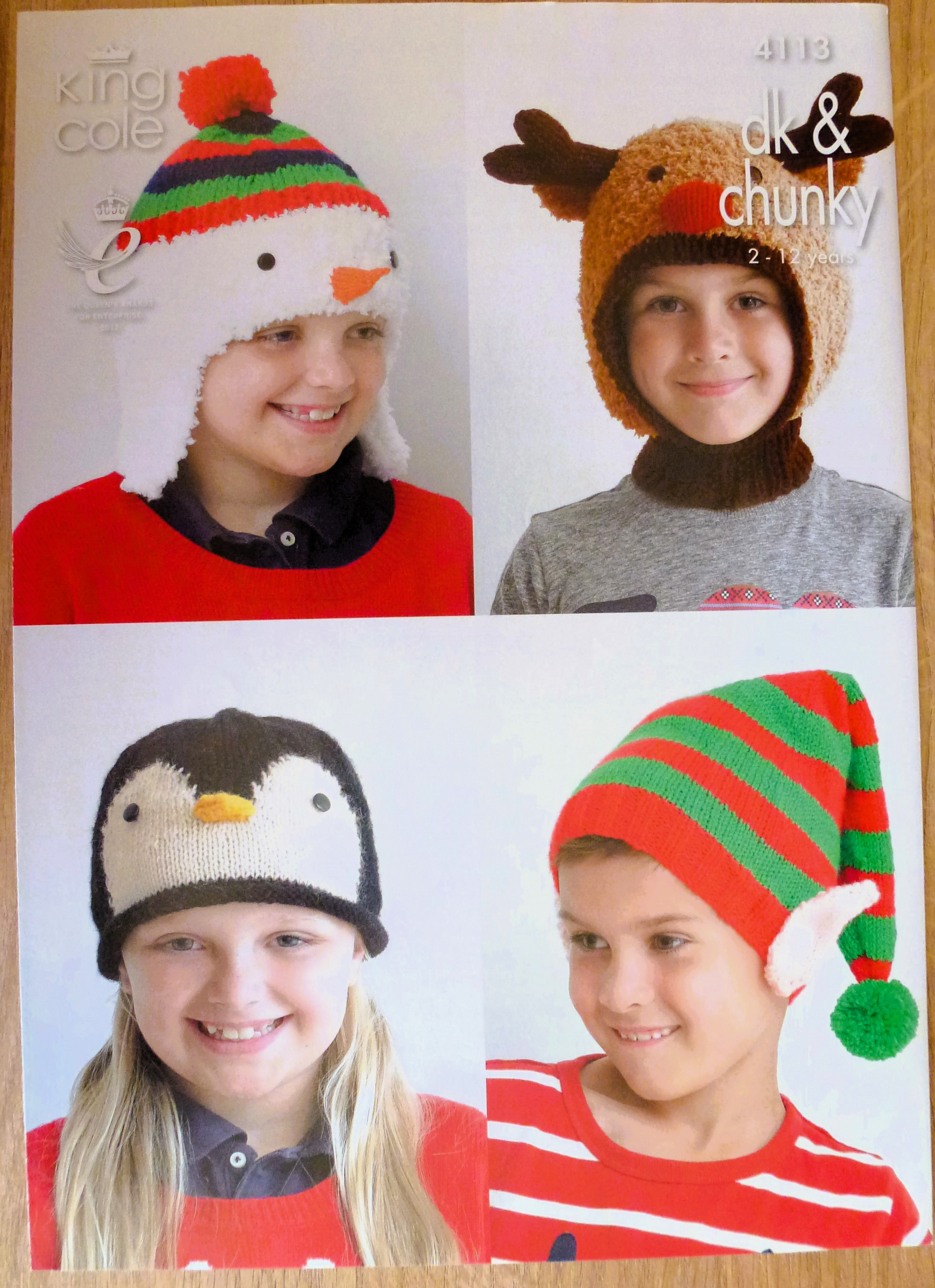 King Cole CHRISTMAS Novelty Hat Child/Adult Knitting Patterns