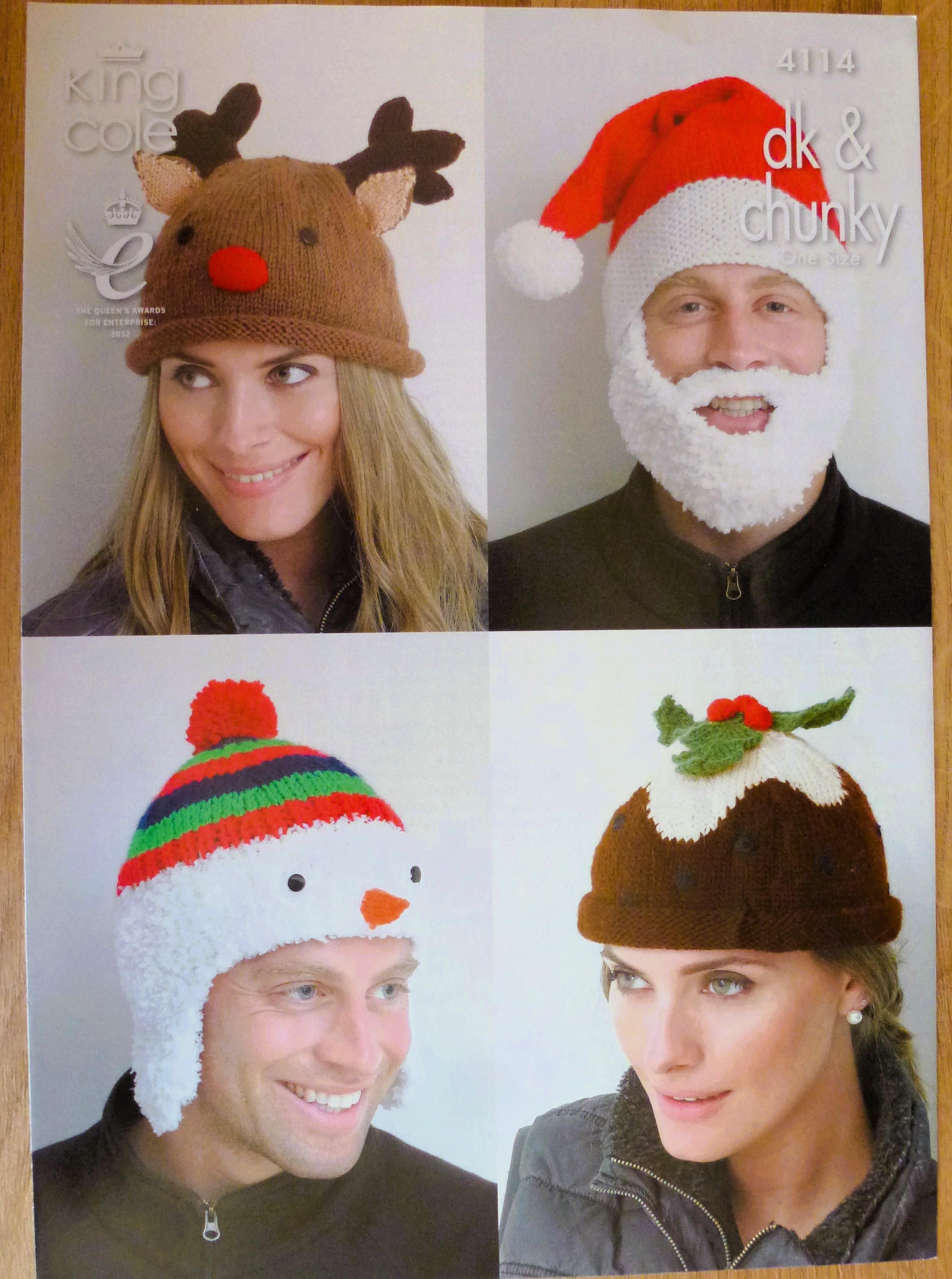 King Cole CHRISTMAS Novelty Hat Child/Adult Knitting Patterns