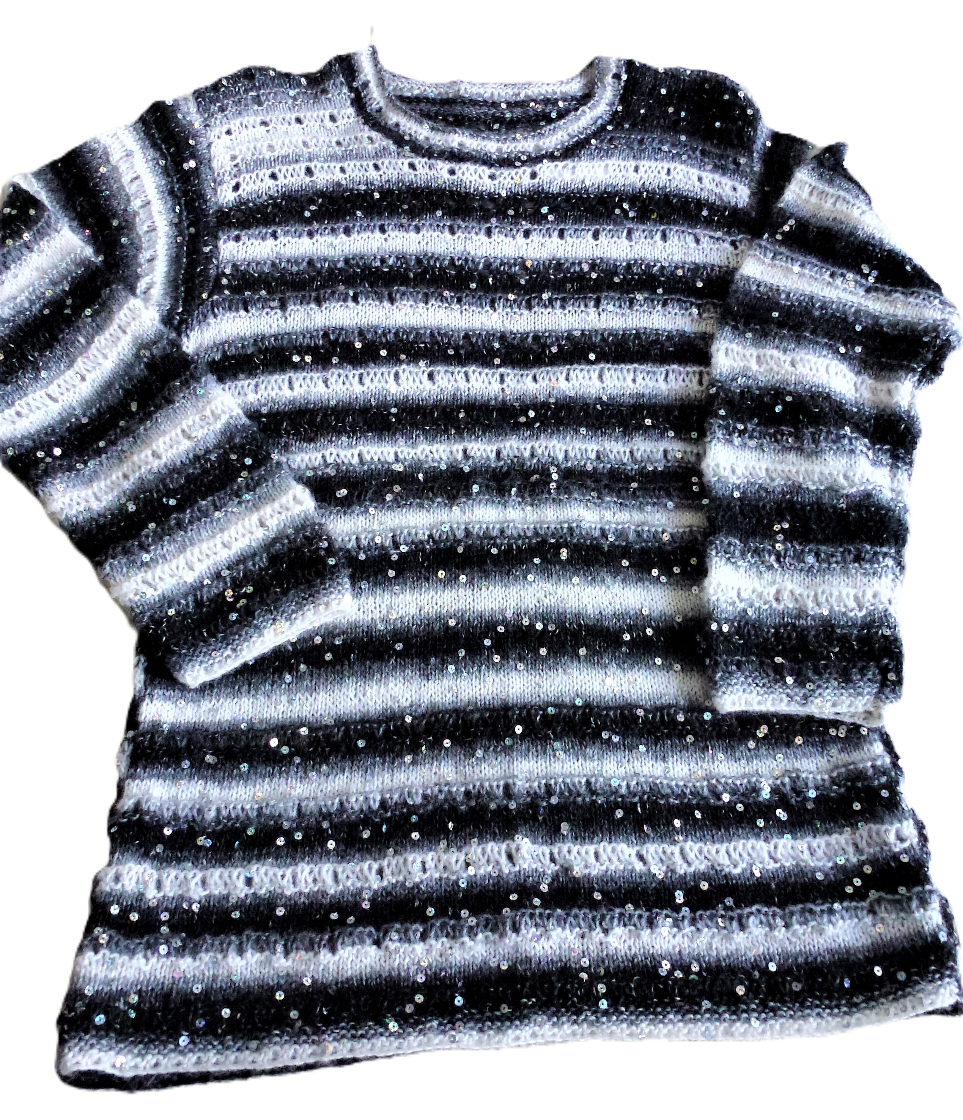 ADULT Sweater With Sequins - Hand Knitted