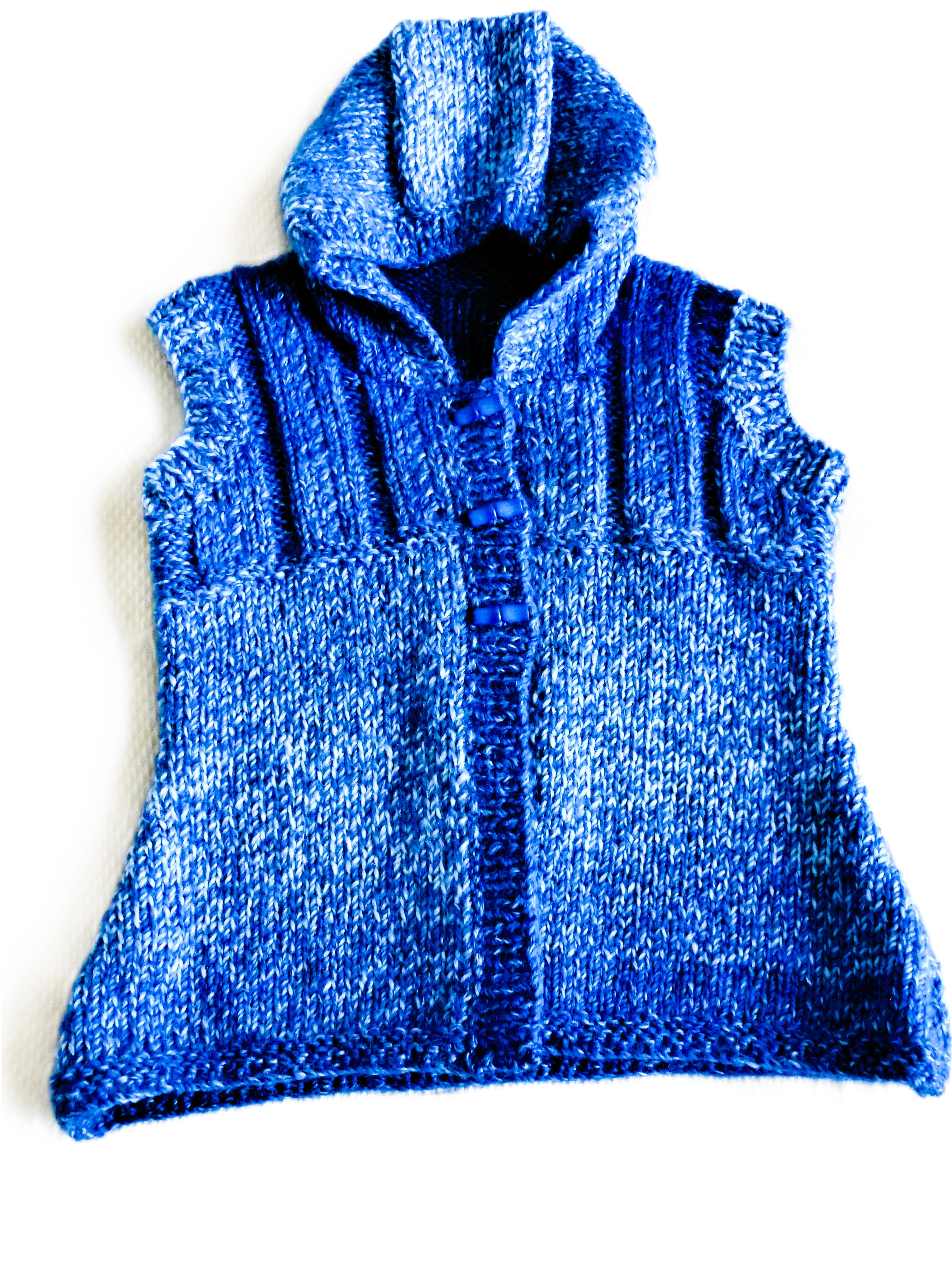 CHILDS Hooded GILET - Hand Knitted