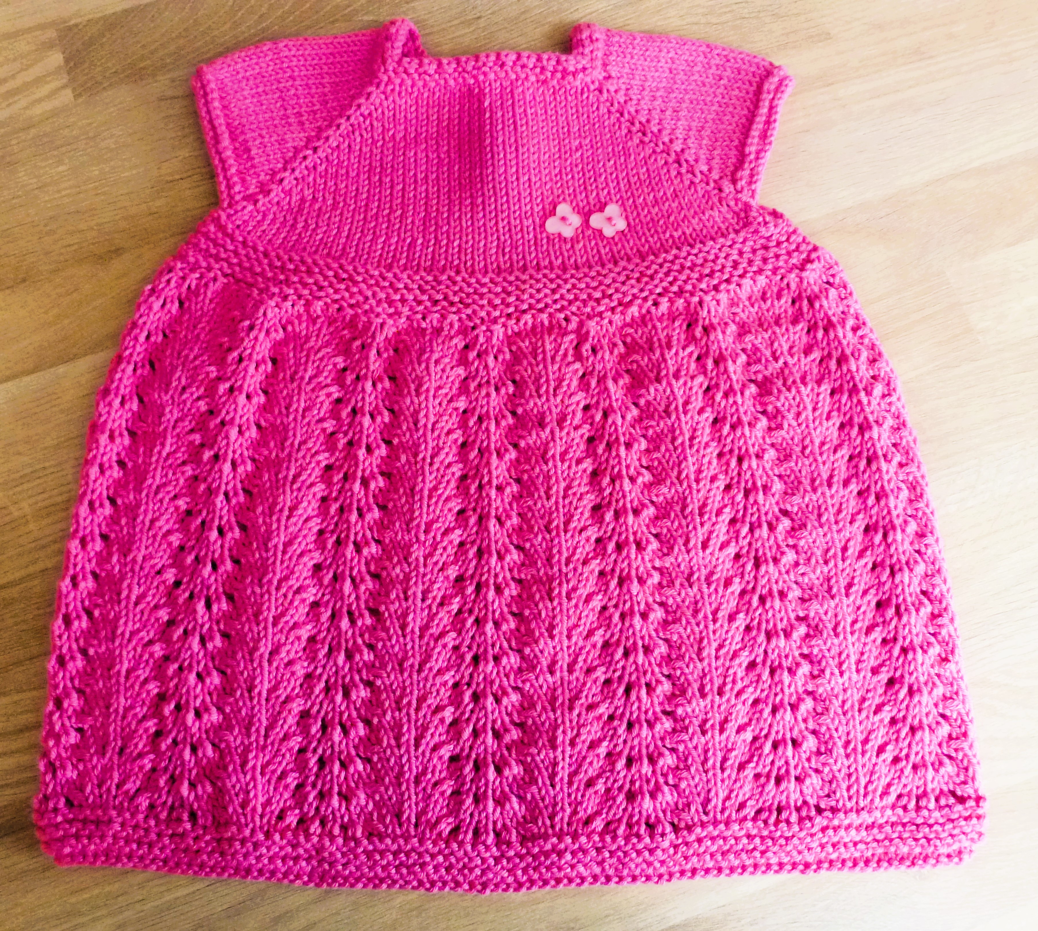 BABY Cotton Dress - Hand Knitted