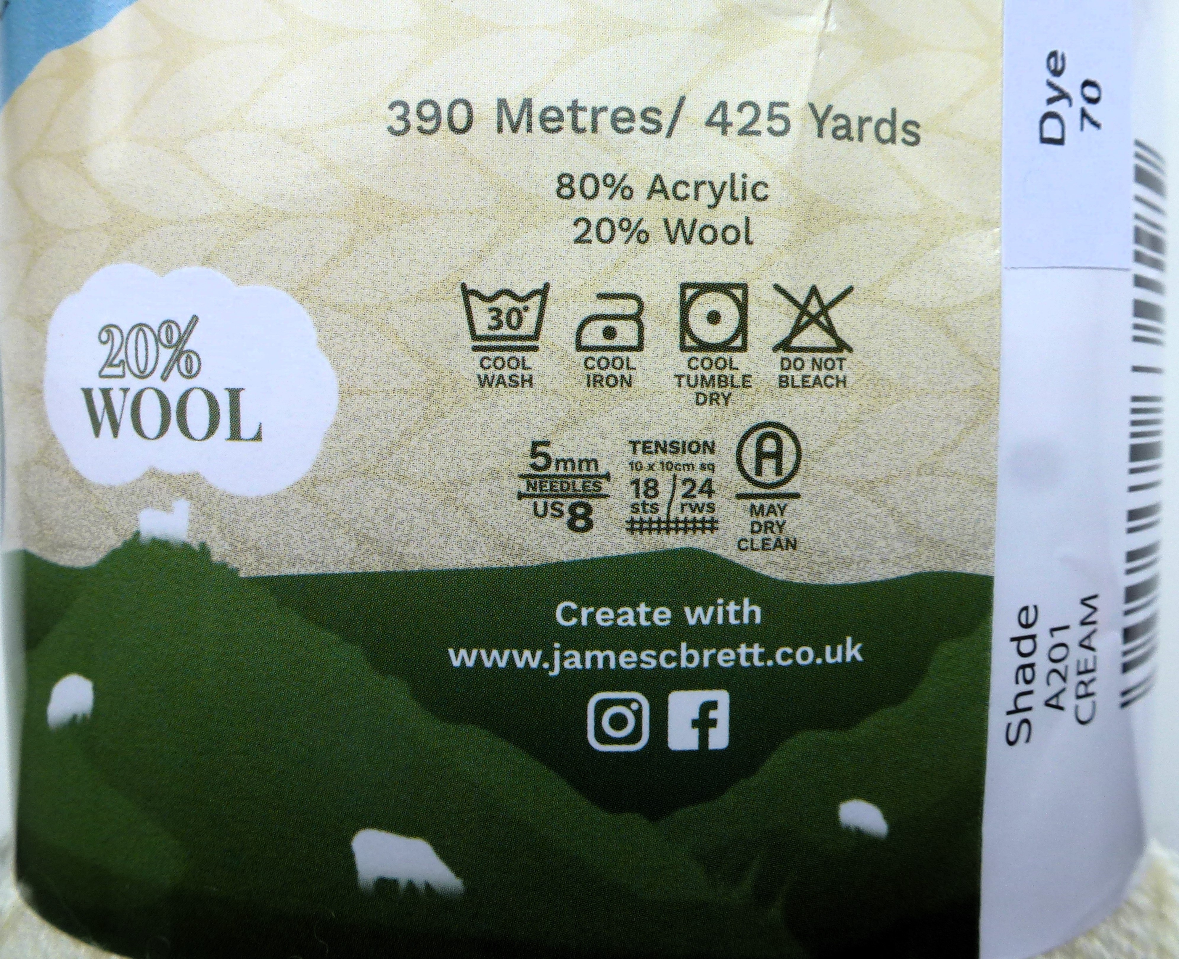 James Brett Croftland ARAN - With 20% WOOL 