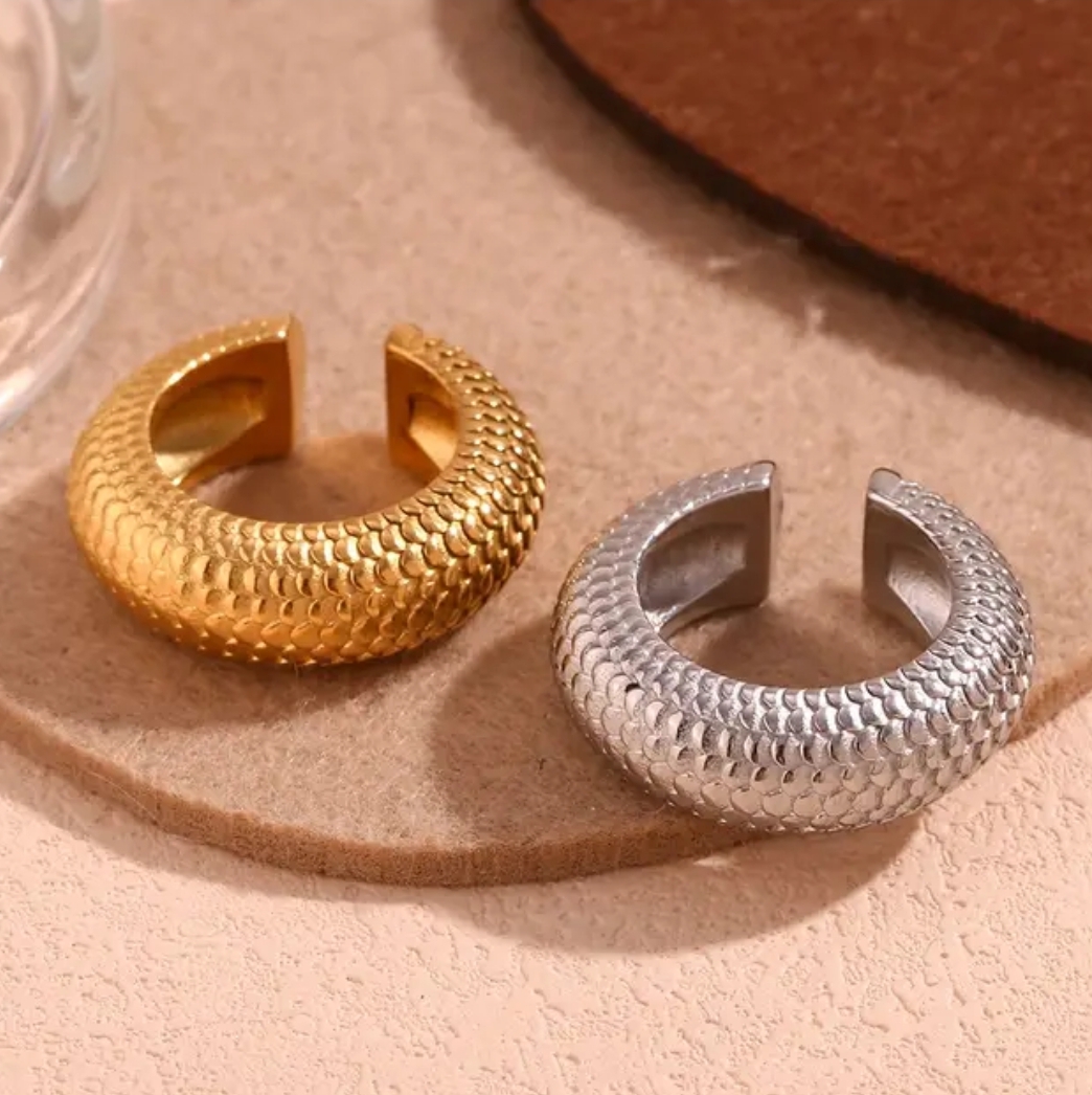 Snake skin ear cuffs