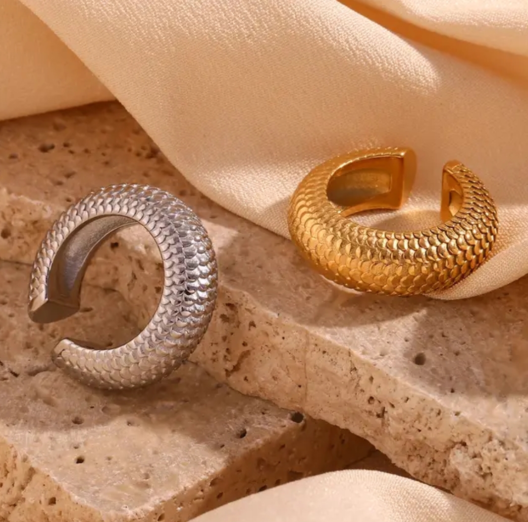 Snake skin ear cuffs