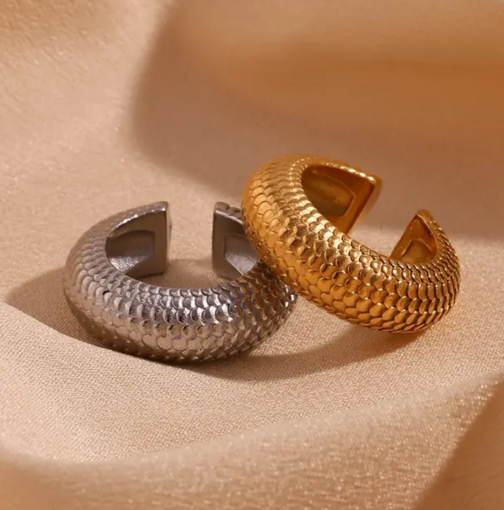 Snake skin ear cuffs
