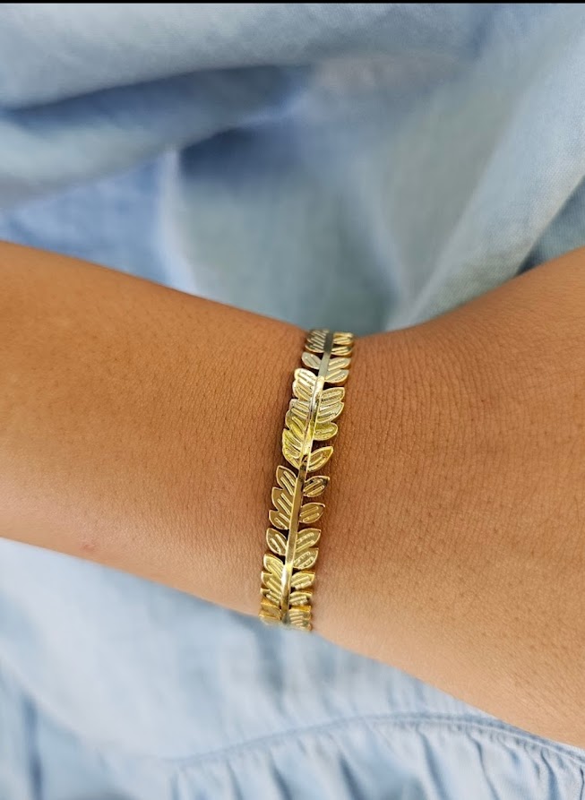 THIN LEAF open bangle 