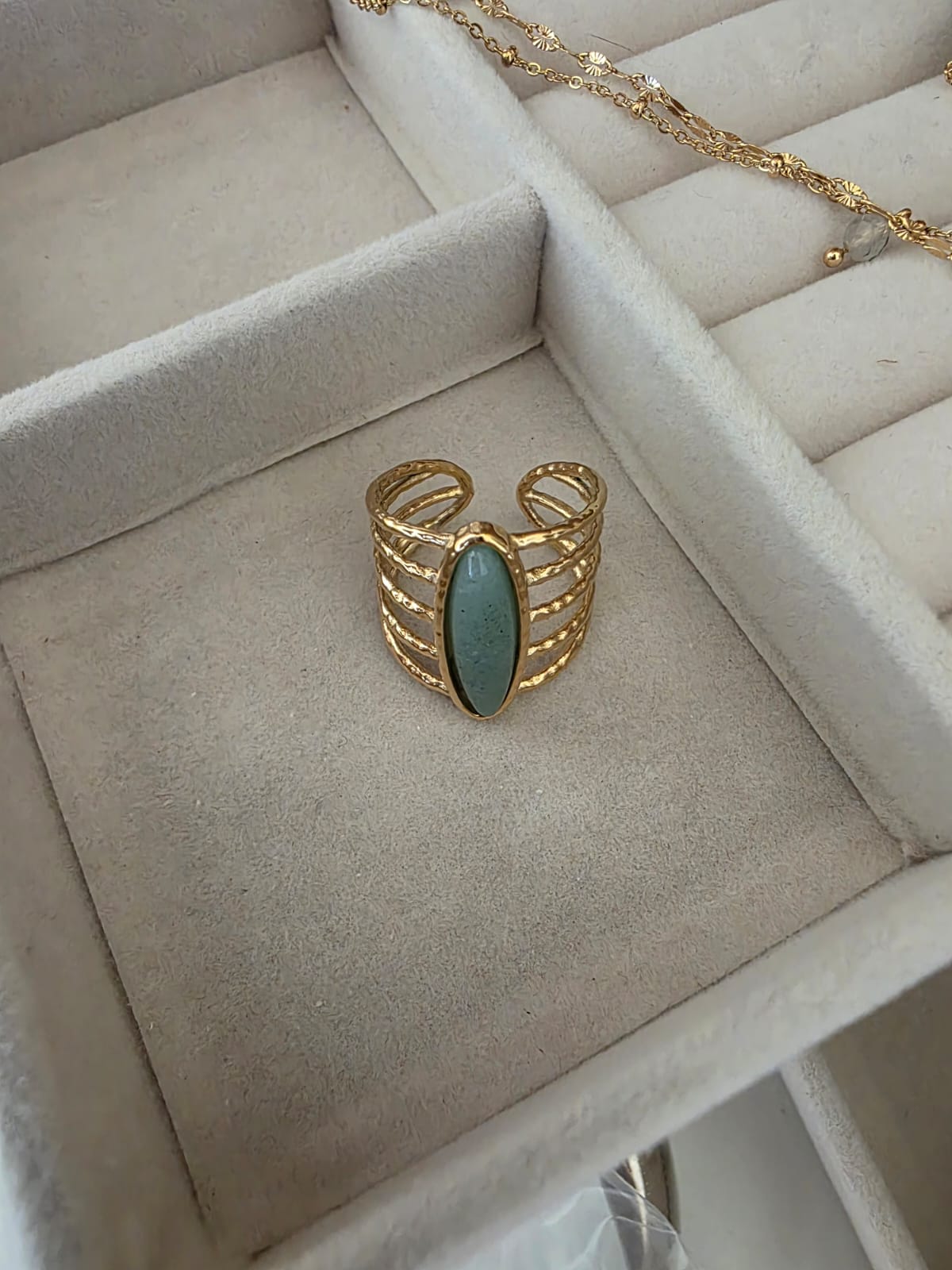 Boho Ring with Blue Gemstone