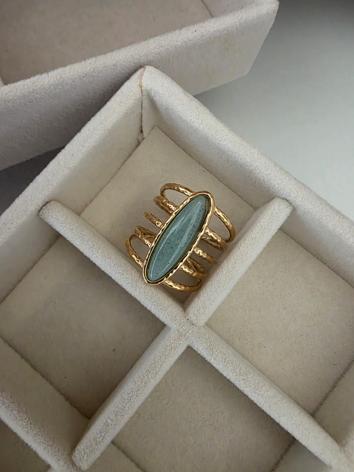 Boho Ring with Blue Gemstone