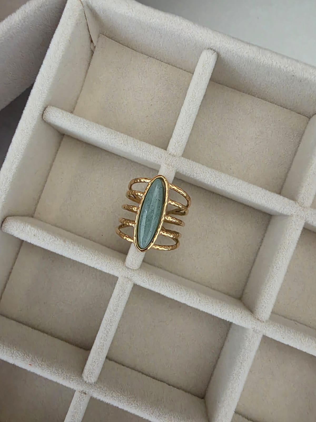 Boho Ring with Blue Gemstone