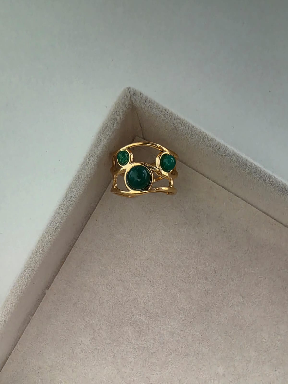 BOHEMIAN Green Stones RING