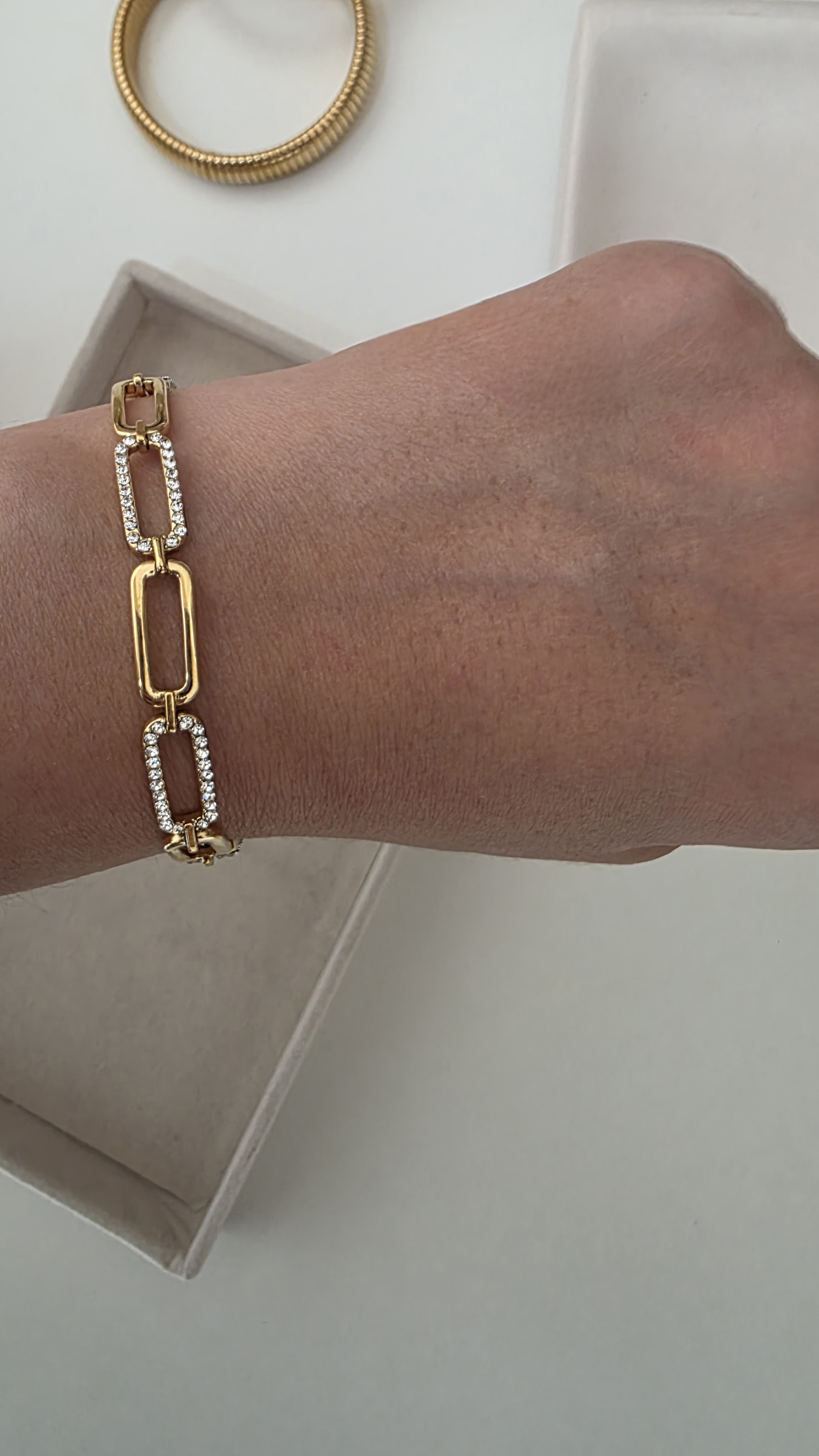PAPER CLIP ZIRCON BRACELET