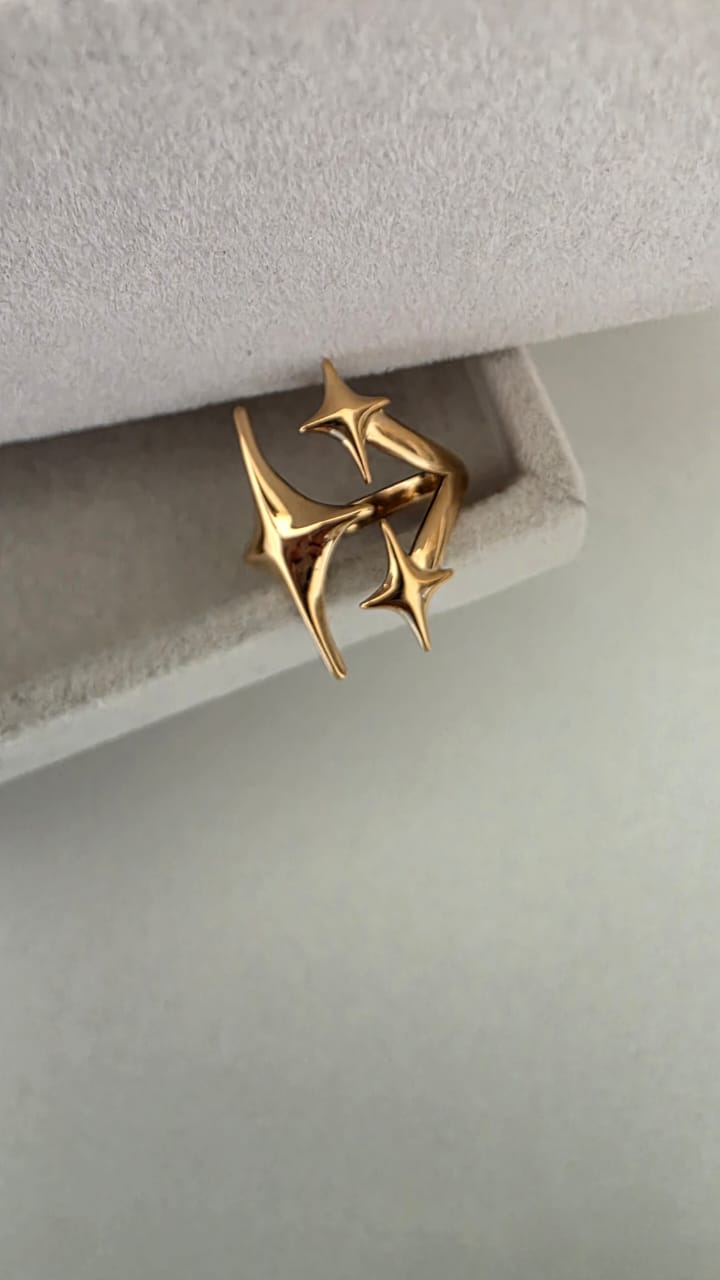 Modern Abstract Gold Ring