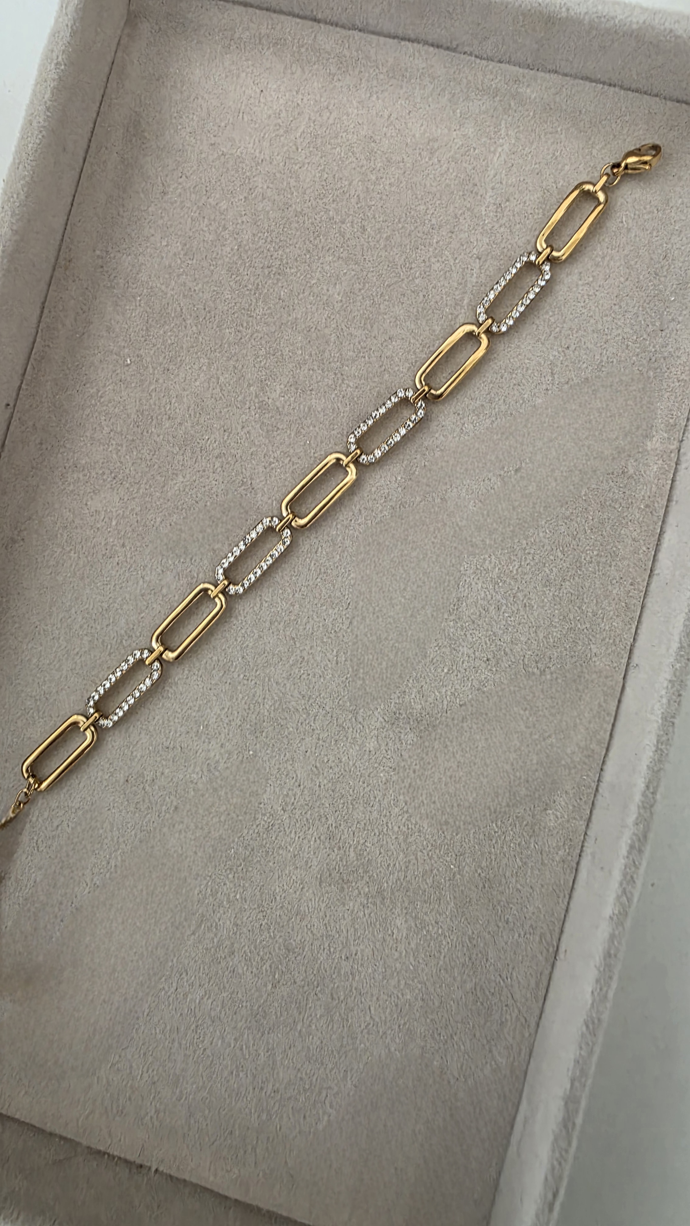 PAPER CLIP ZIRCON BRACELET