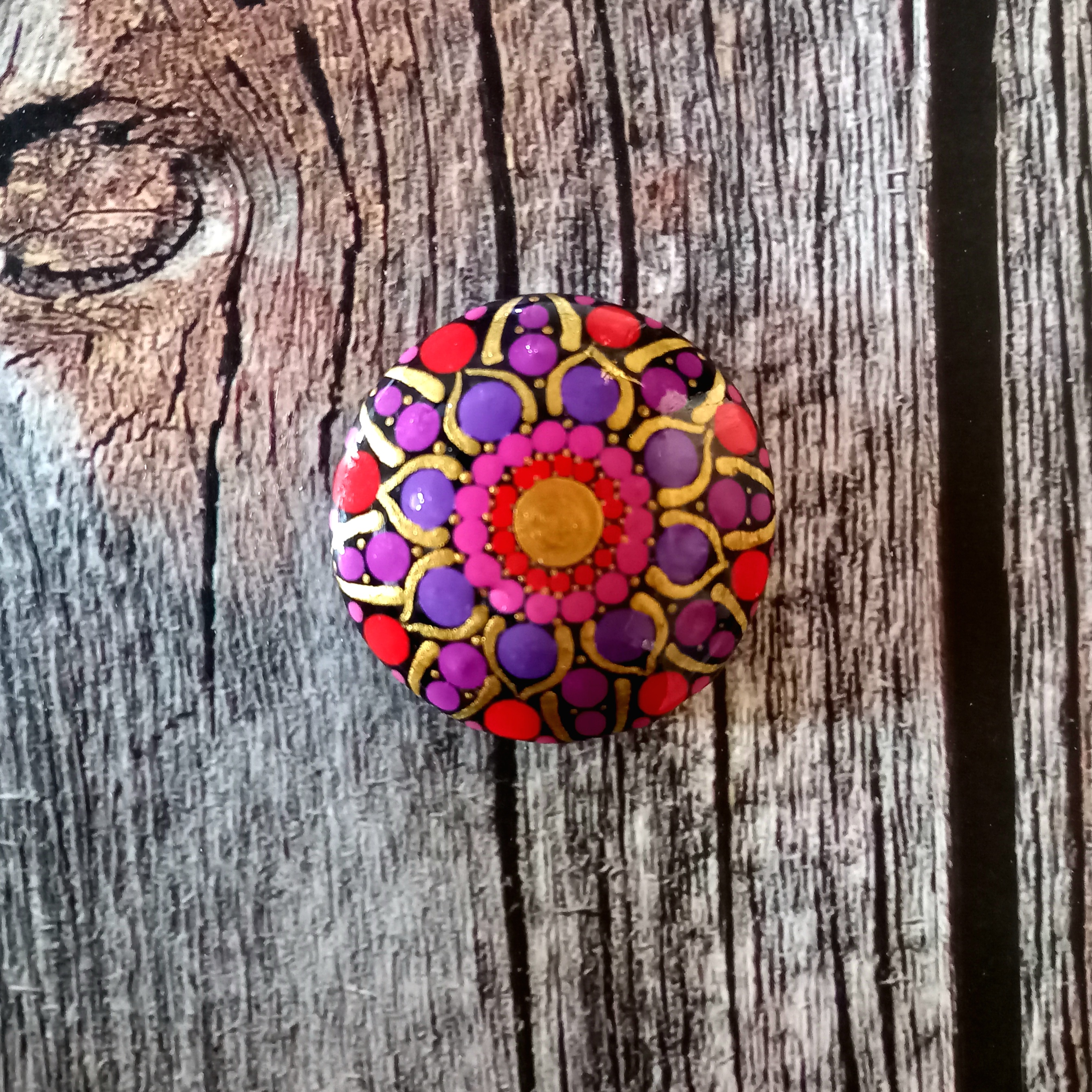 Magnet rose, rouge et violet