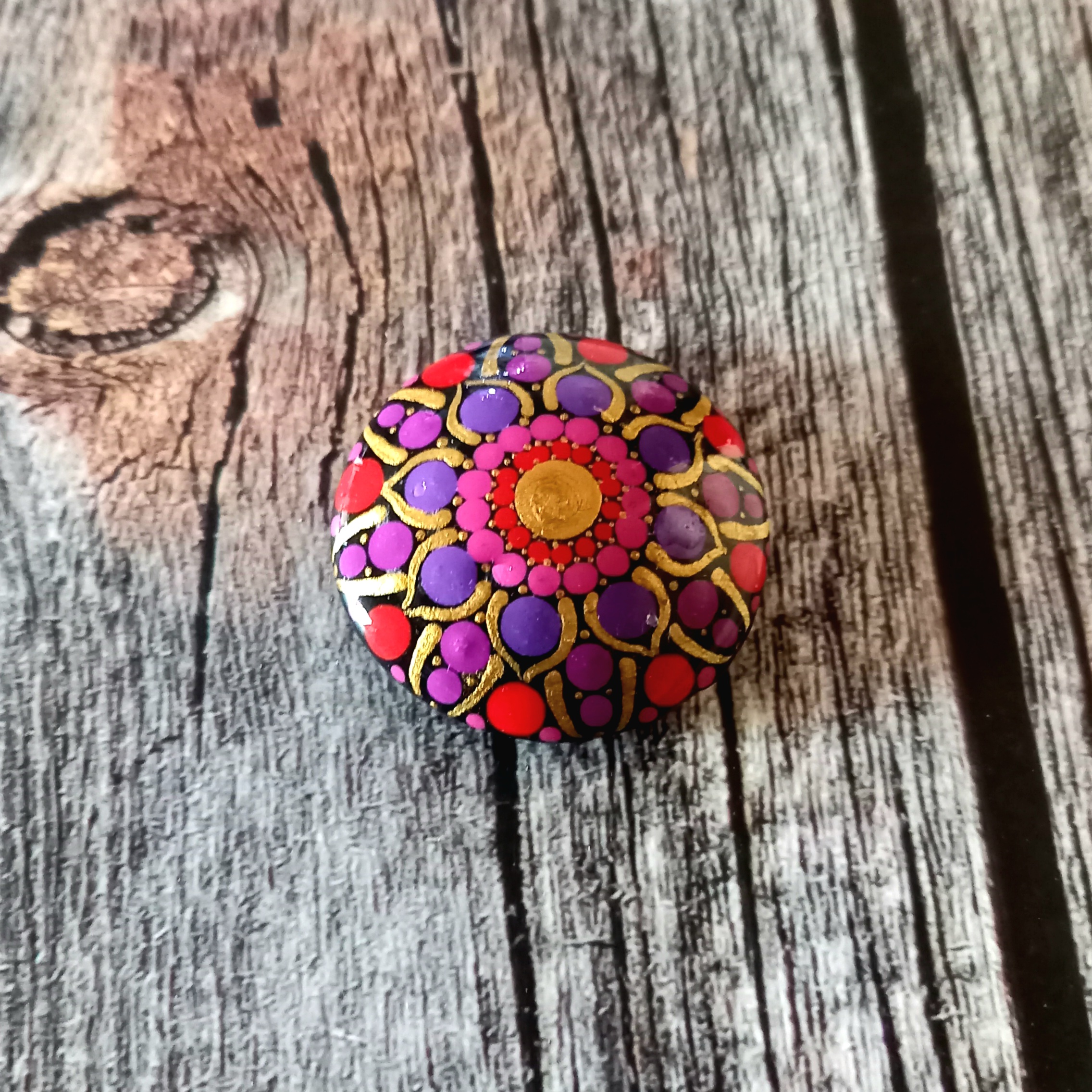 Magnet rose, rouge et violet