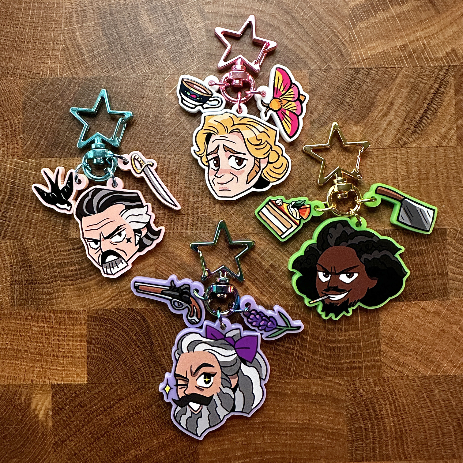 OFMD Colored Acrylic Head Keychains