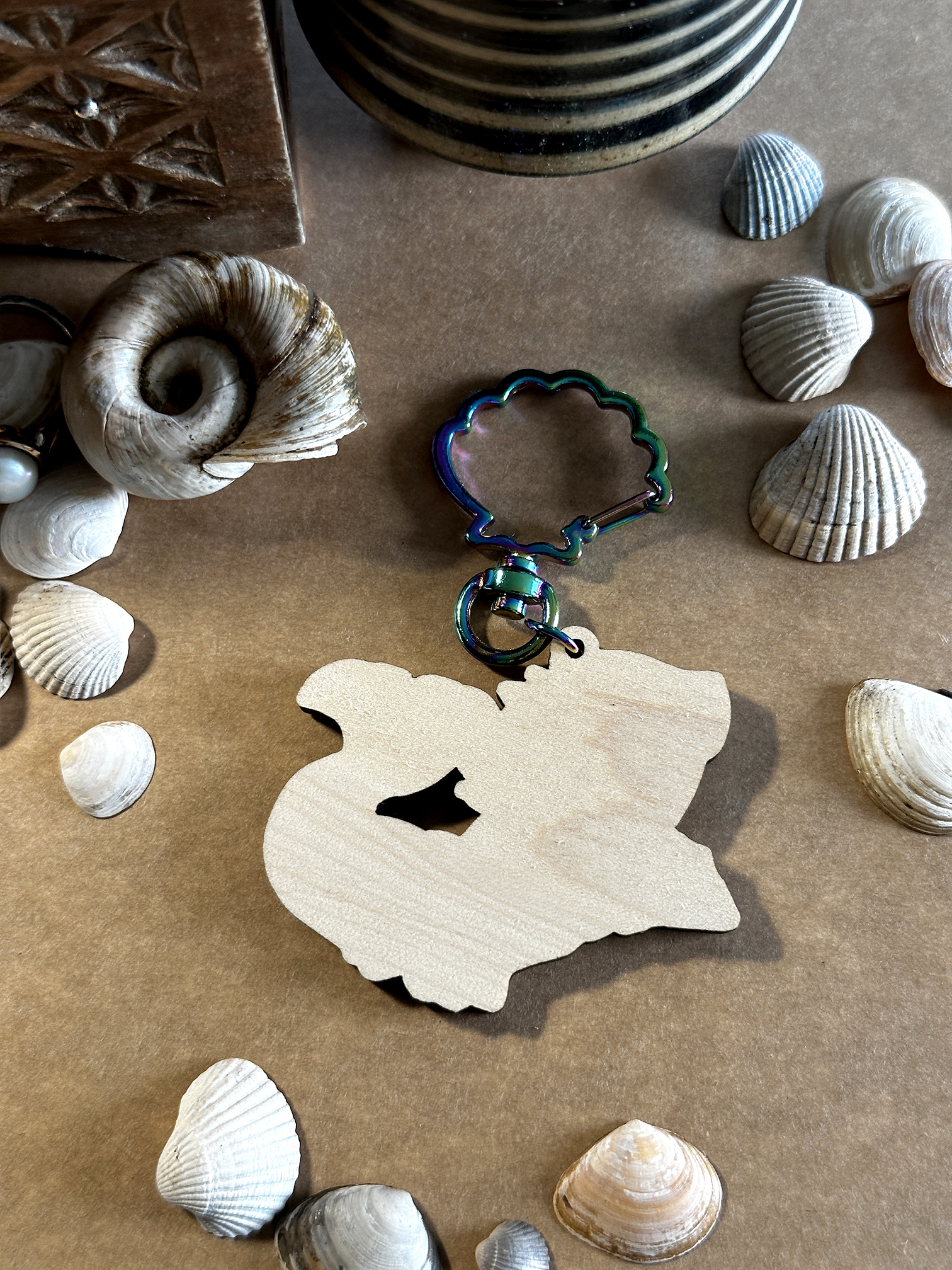 Izzy Hands Mermaid Wooden Keychain