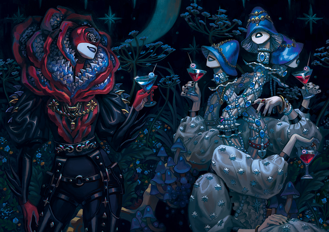 Regalia Rose and Mushroom Print