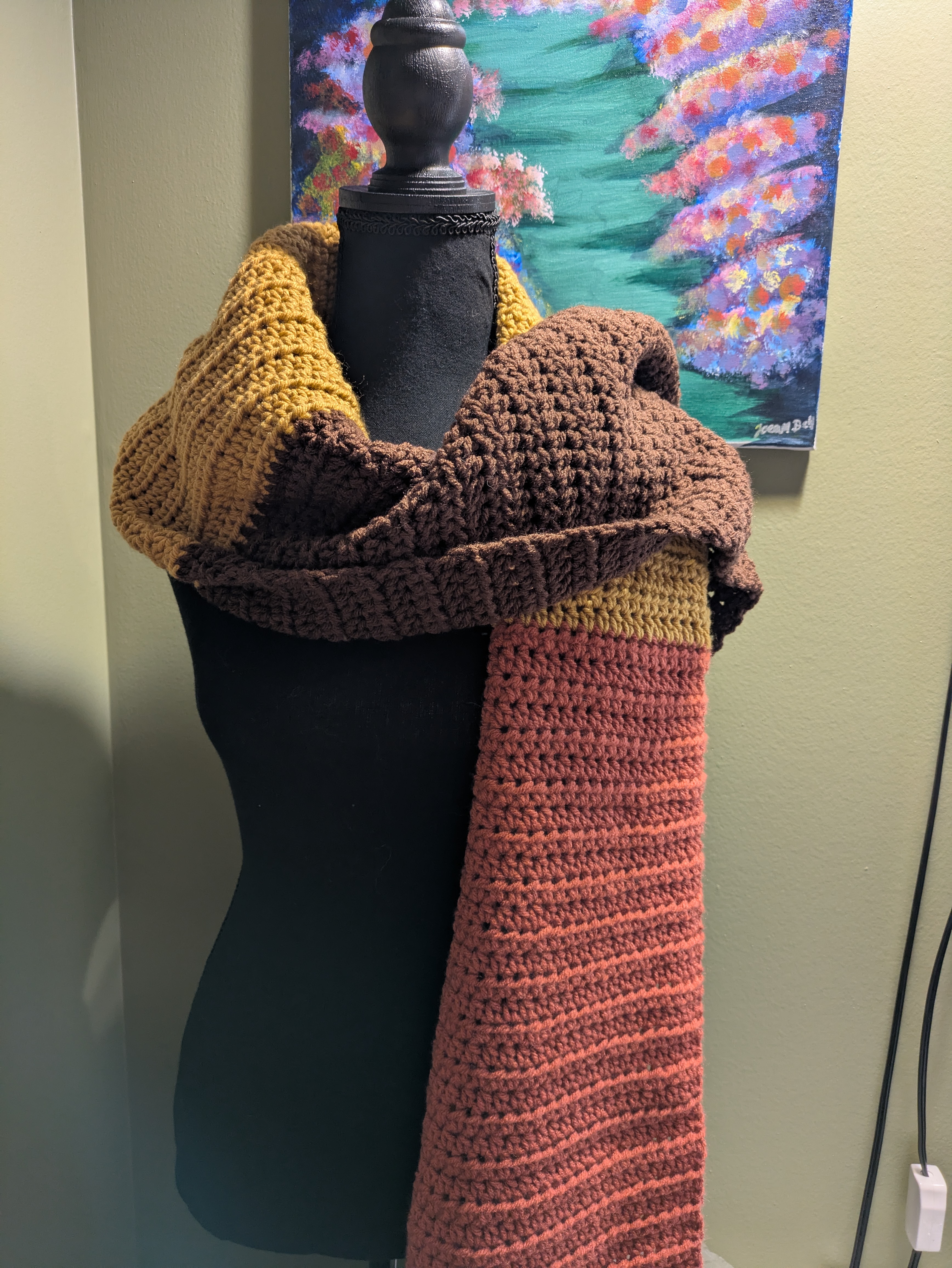 Multicolored Oversized Fall Scarf