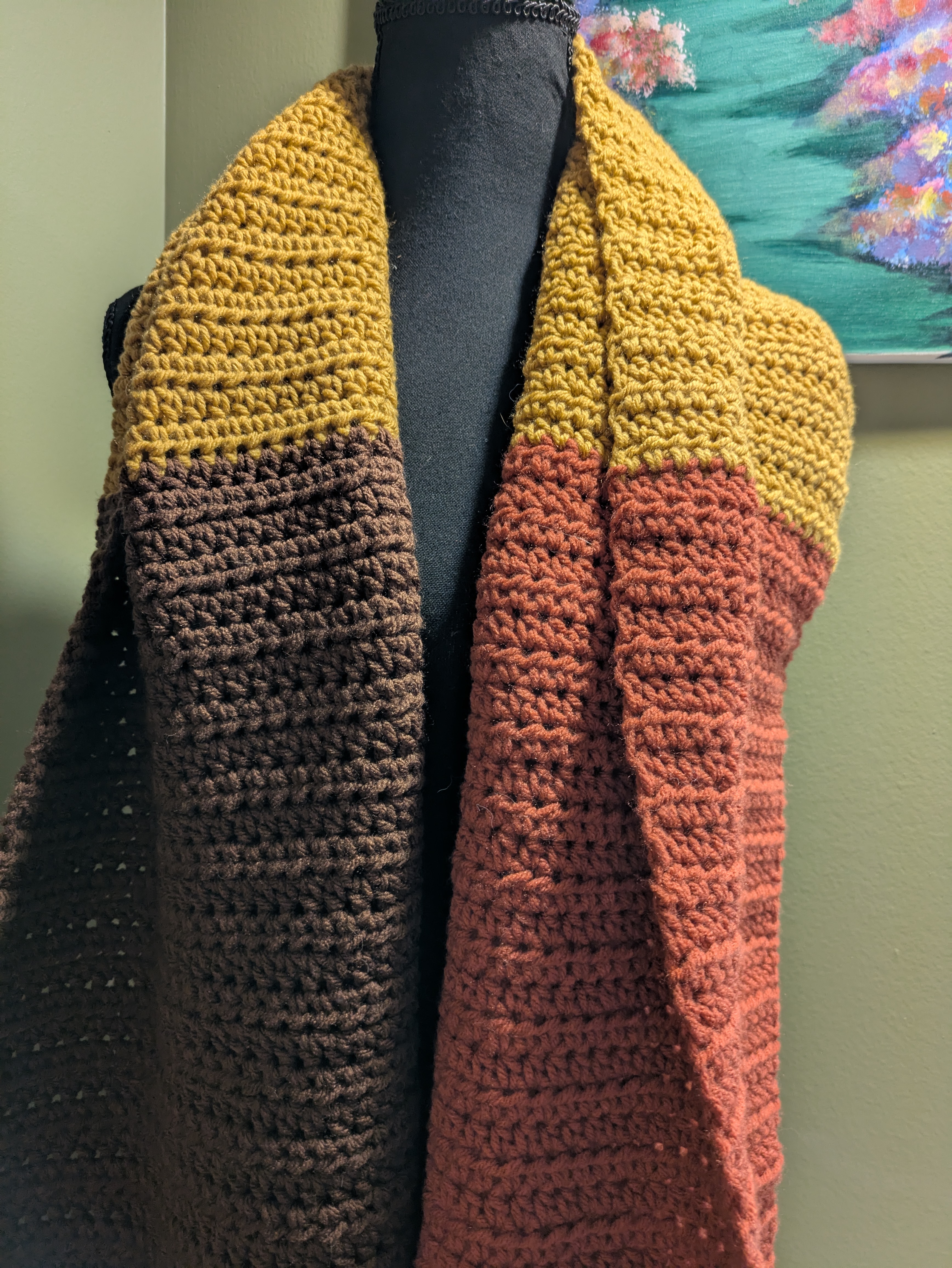 Multicolored Oversized Fall Scarf