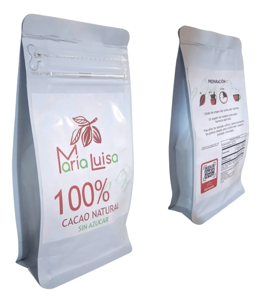 100% Cacao natural Maria Luisa presentación 150 grs