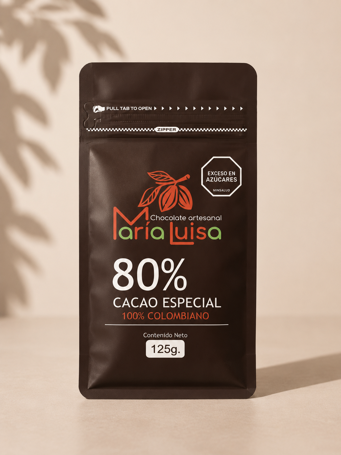 Chocolate Artesanal 80% María Luisa 125grs