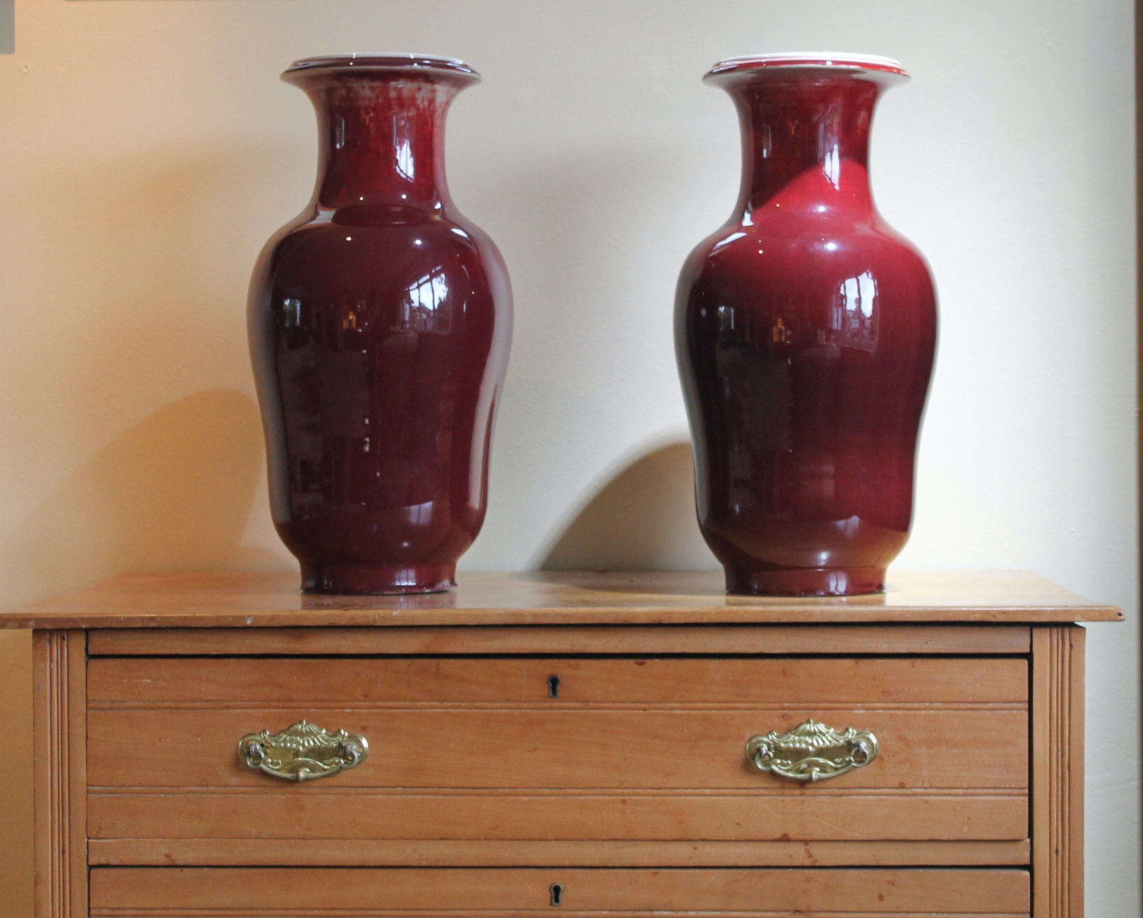 Chinese Qing Dynasty "Ox blood" vase (pair available)