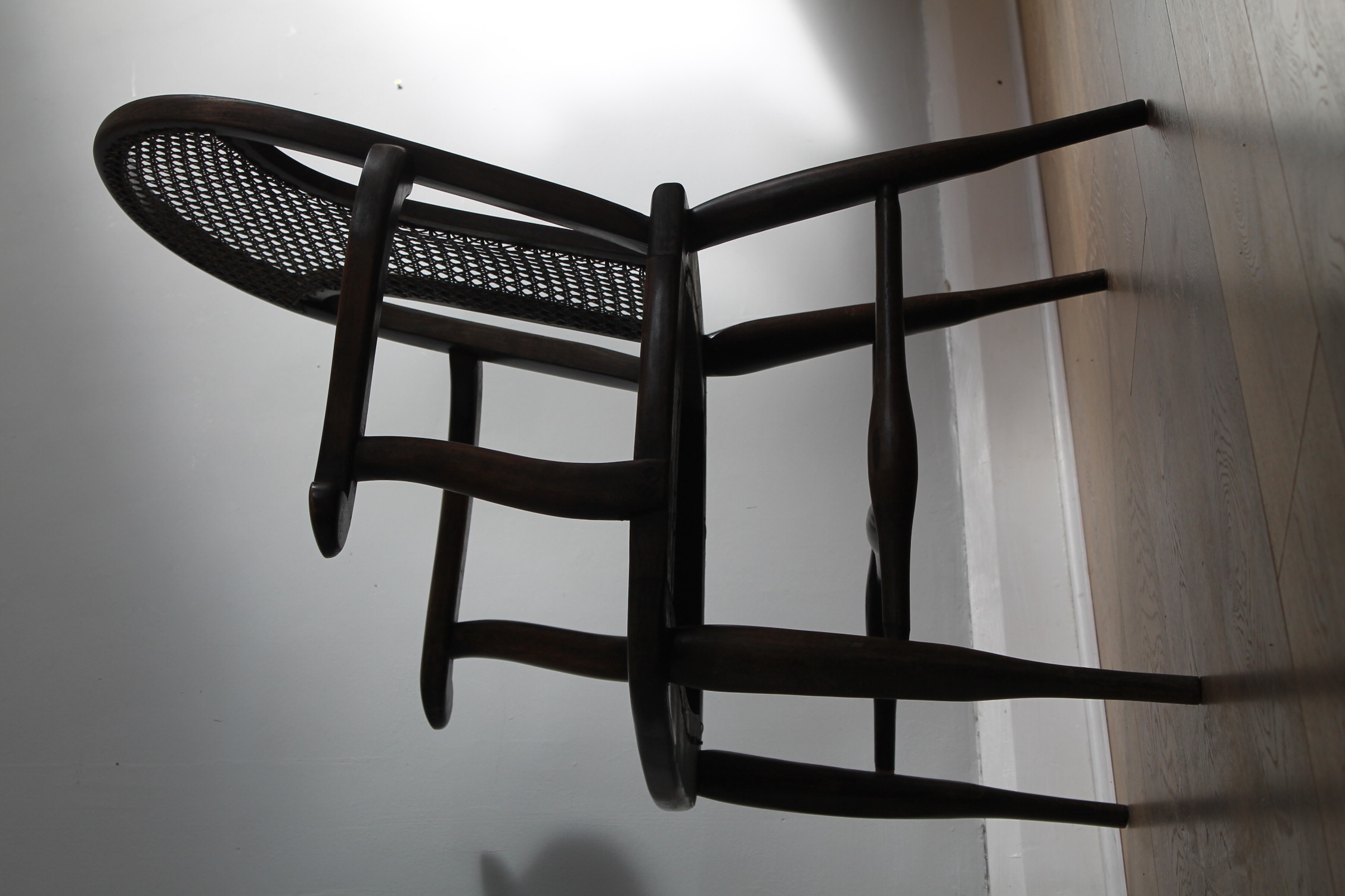 Edwardian Rattan work library chair