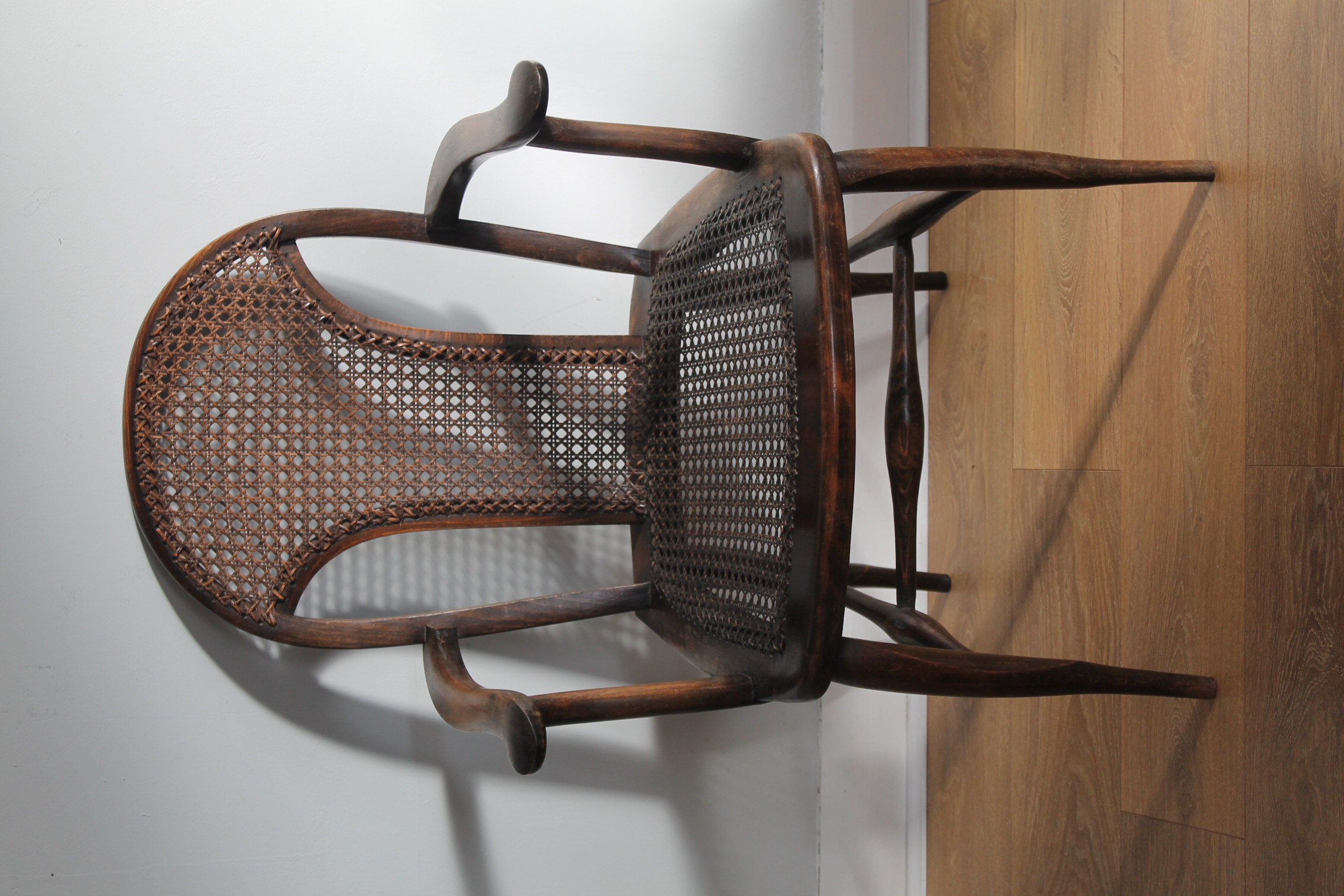 Edwardian Rattan work library chair
